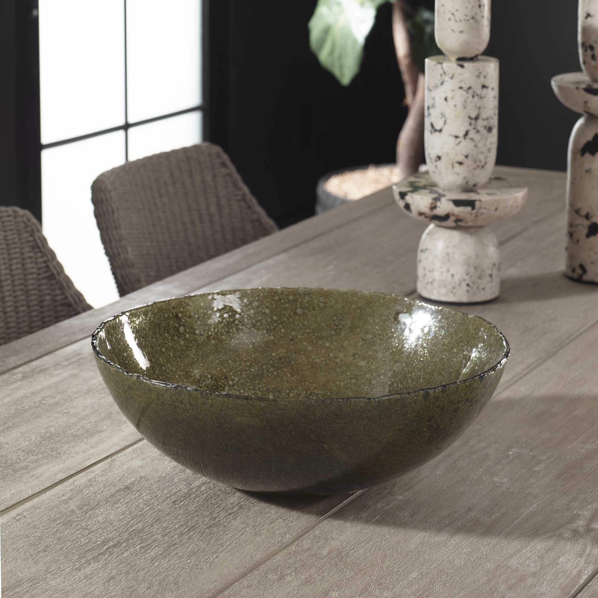 Uttermost Veridian Shimmer Earthy Glass Bowl - Image 3