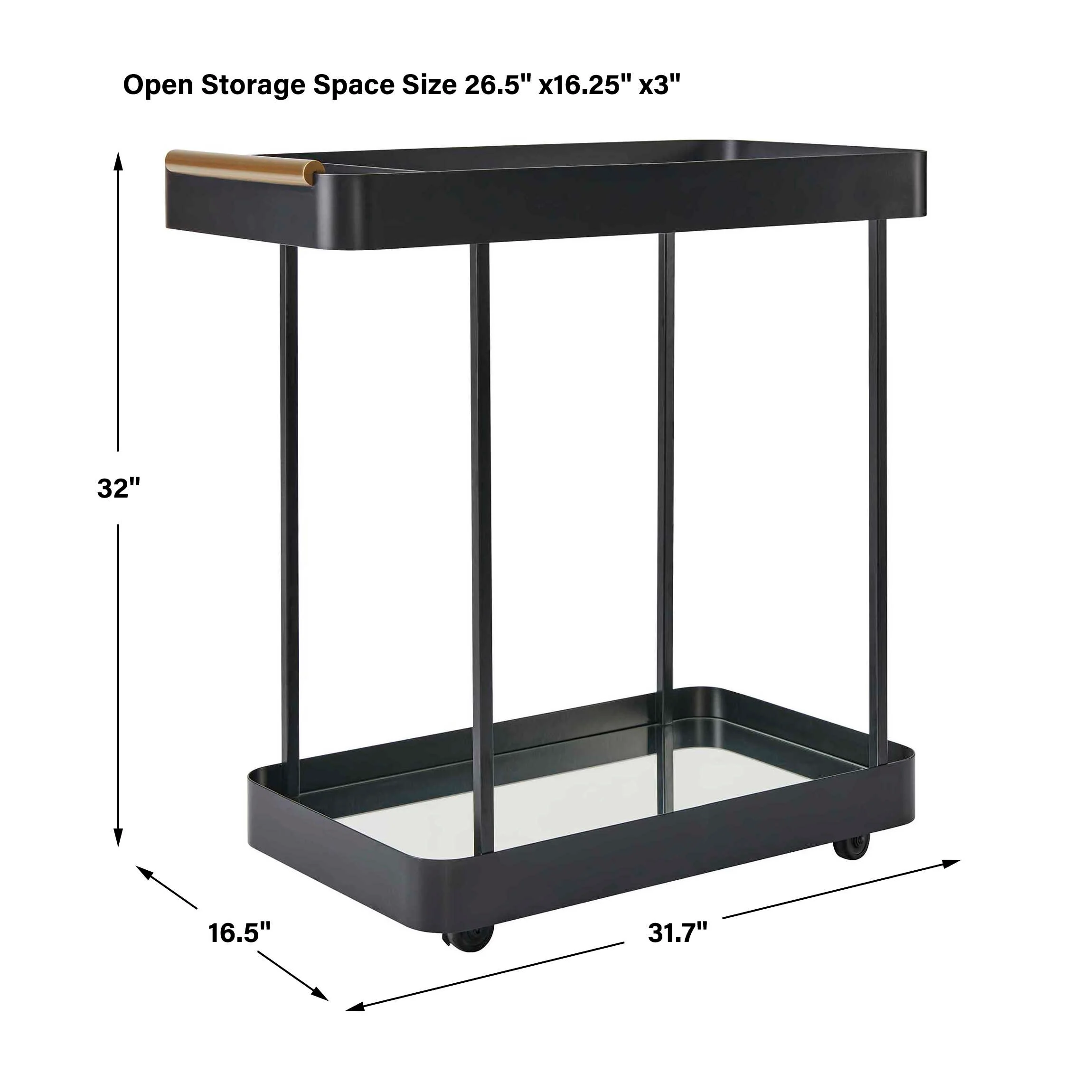 Uttermost Vesper Black Iron Bar Cart - Image 3