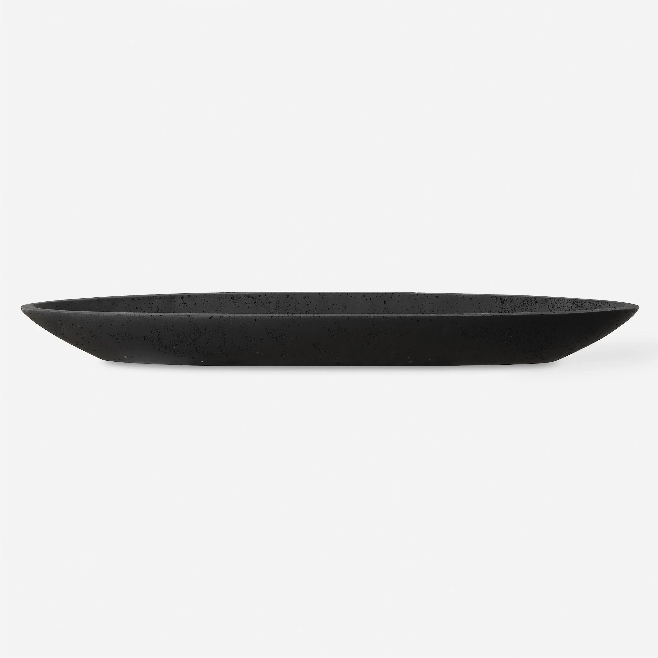 Uttermost Vessel Cast Black Canoe Bowl