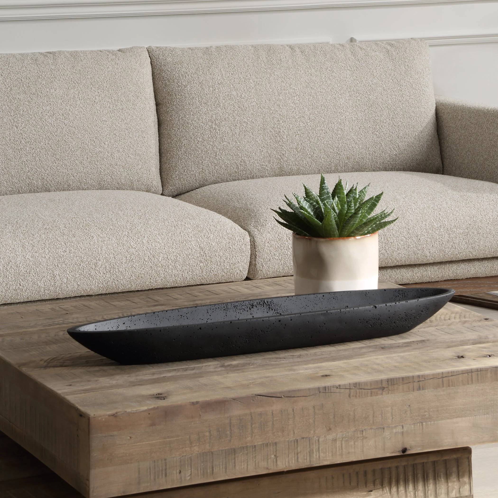 Uttermost Vessel Cast Black Canoe Bowl - Image 3