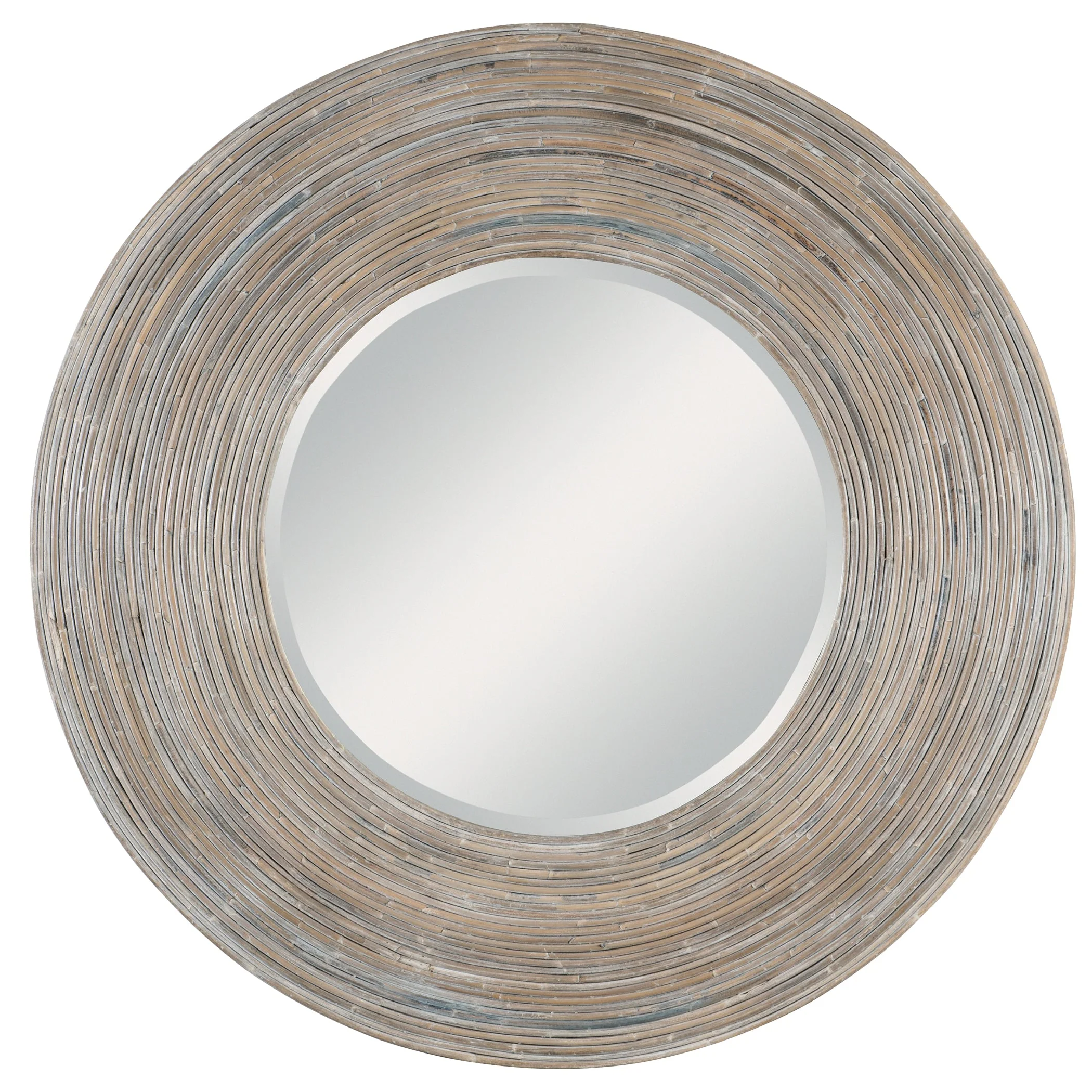 Uttermost Vortex White Washed Round Mirror