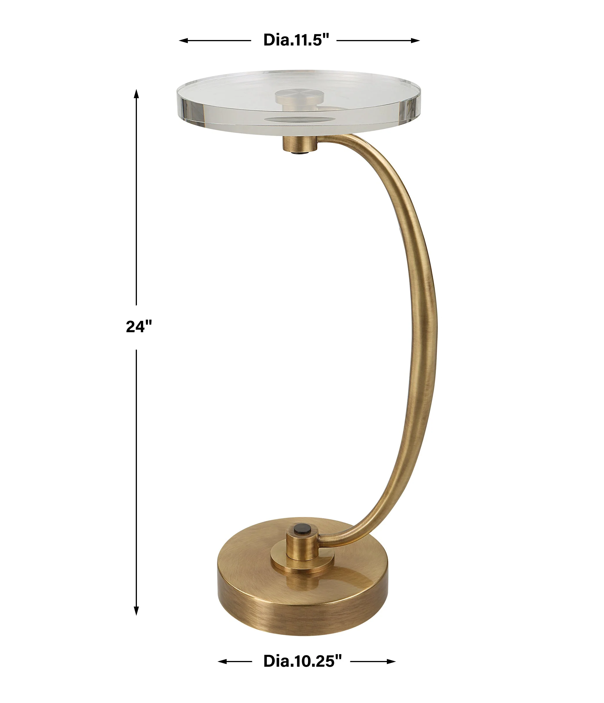 Uttermost Waveney Brass Drink Table - Image 3