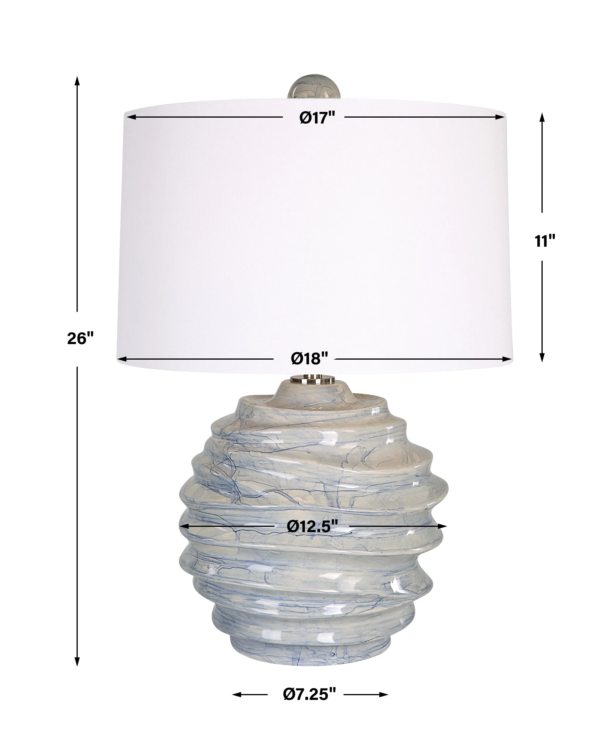 Uttermost Waves Blue & White Accent Lamp - Image 3