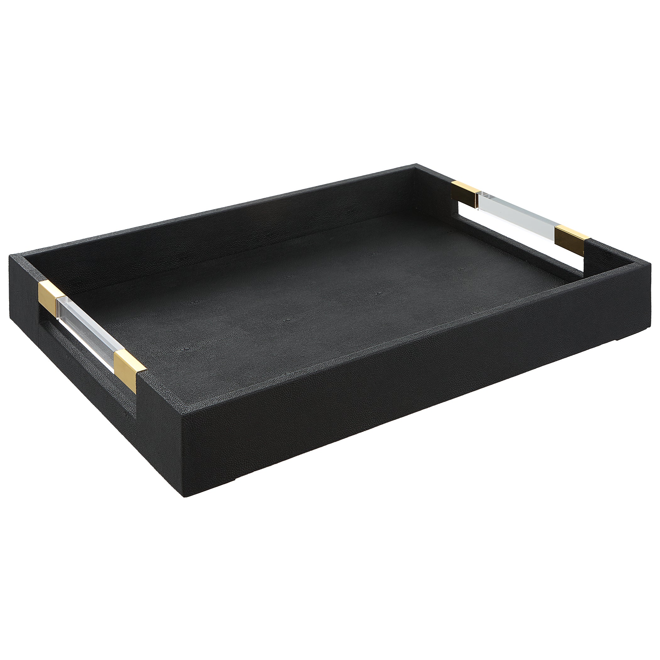 Uttermost Wessex Black Shagreen Tray - Image 4