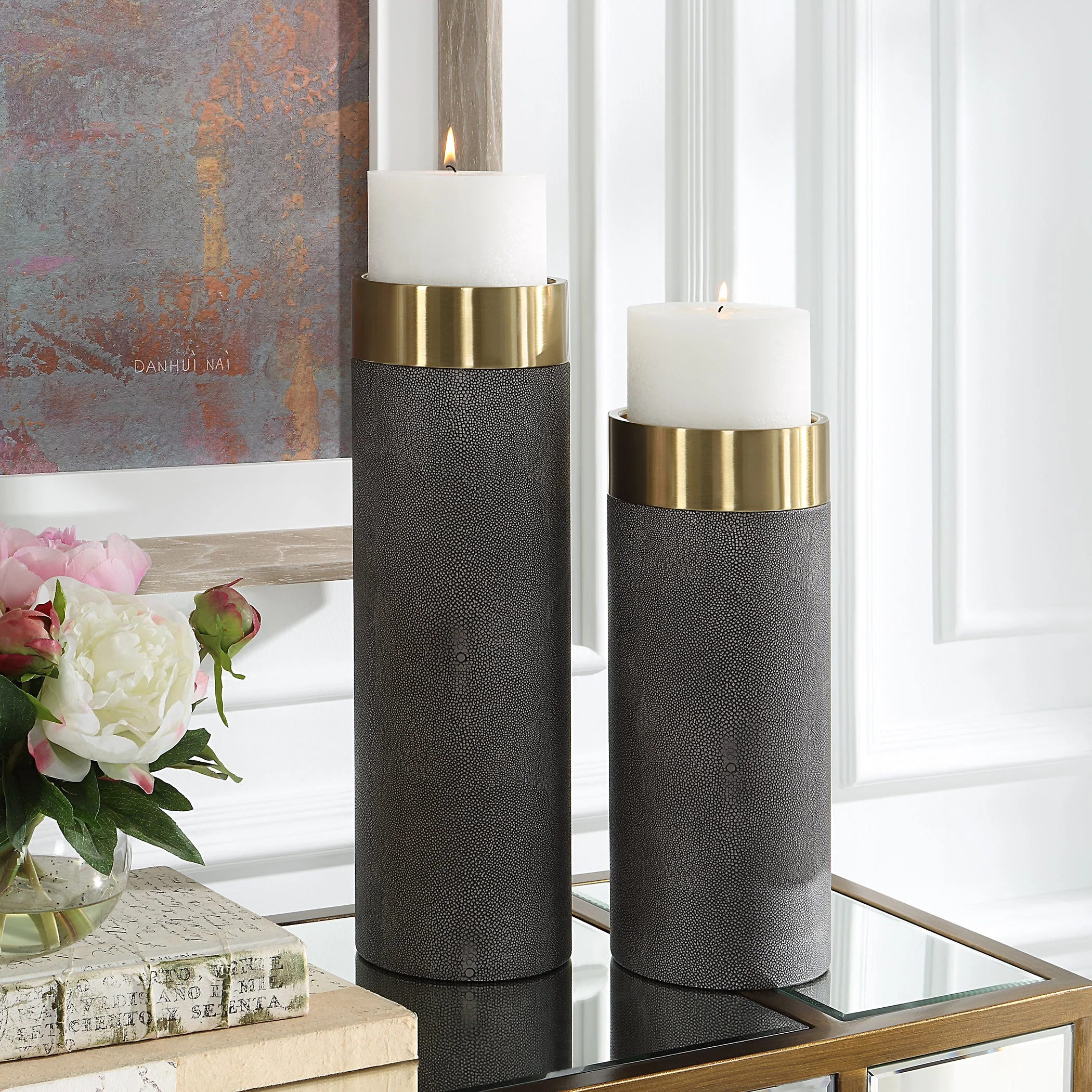 Uttermost Wessex Gray Candleholders, S/2 - Image 2