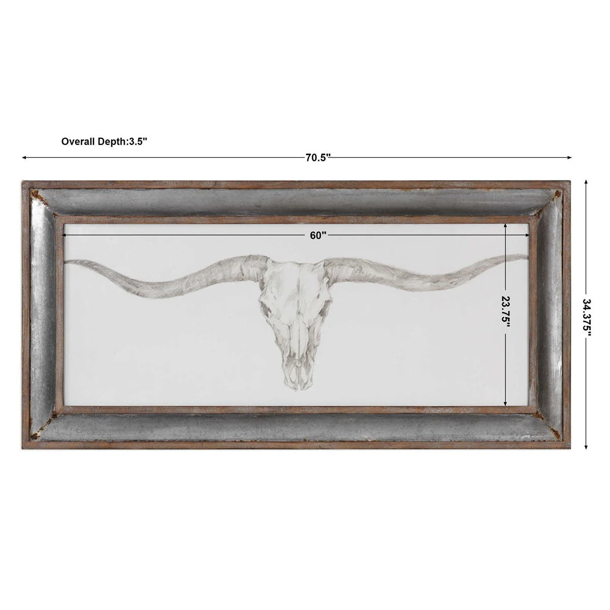 Uttermost Western Skull Mount Framed Print - Image 3