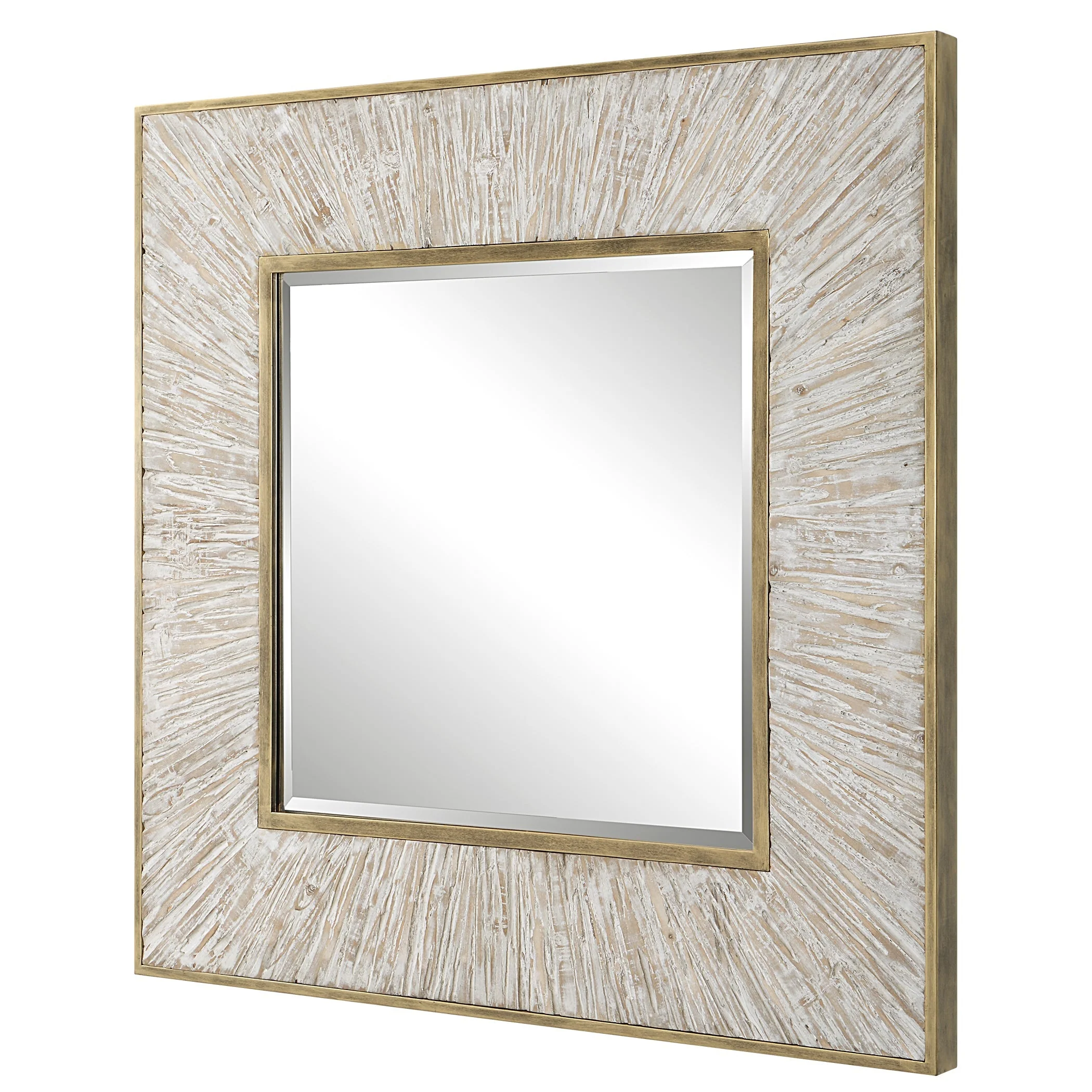 Uttermost Wharton Whitewashed Square Mirror - Image 5