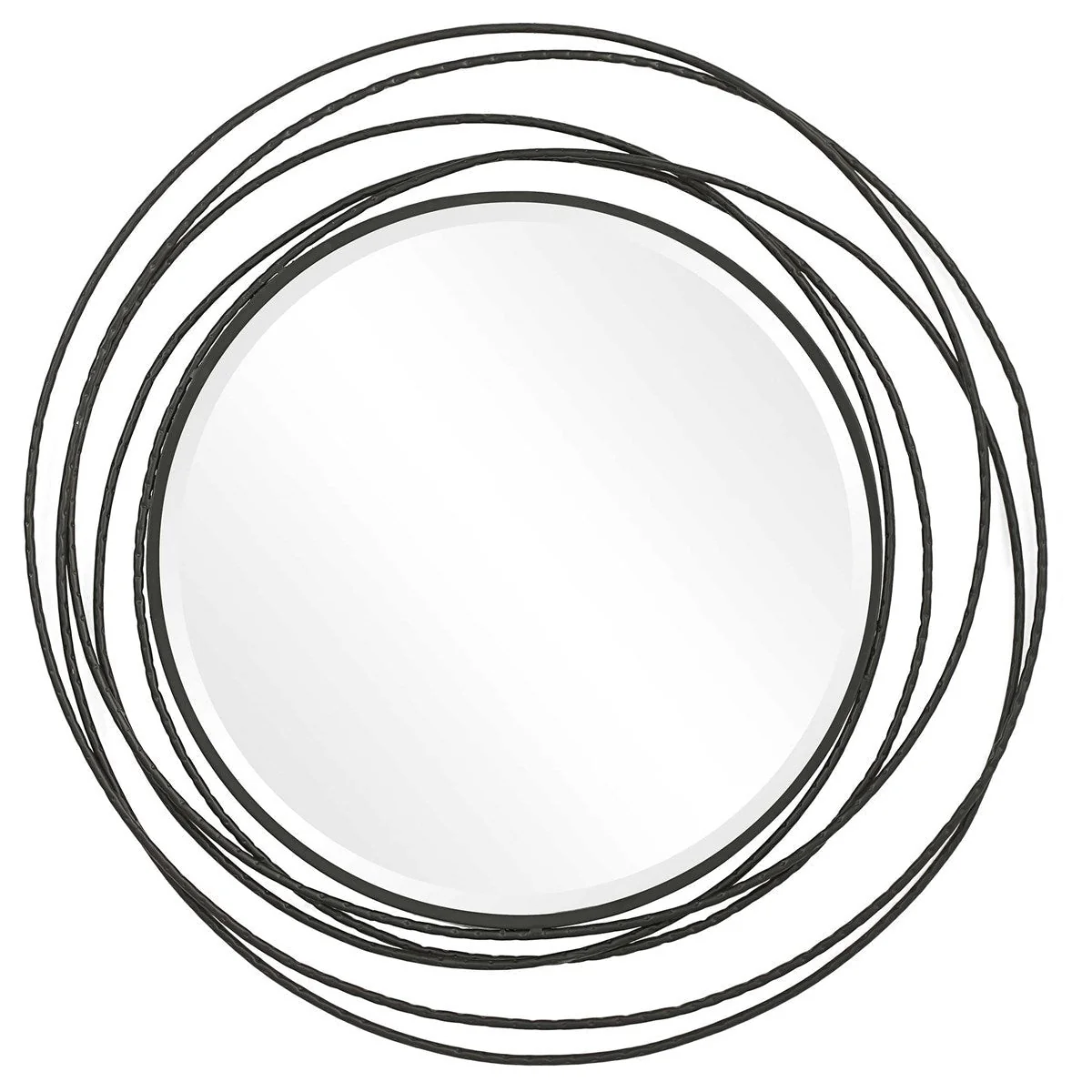 Uttermost Whirlwind Black Round Mirror - Image 2