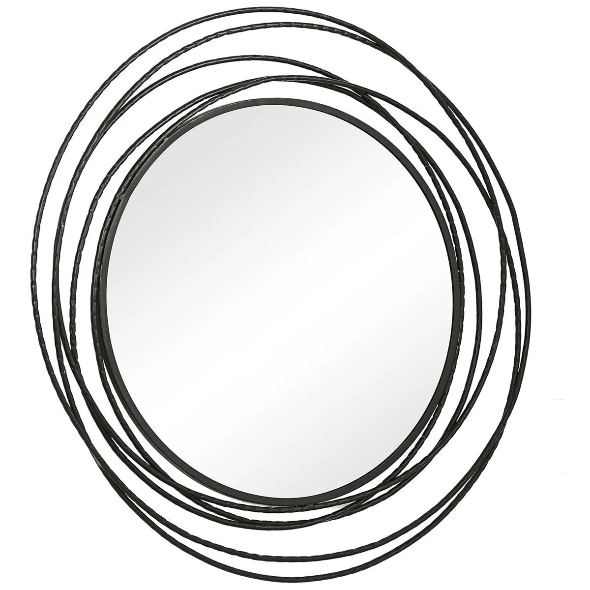 Uttermost Whirlwind Black Round Mirror - Image 4