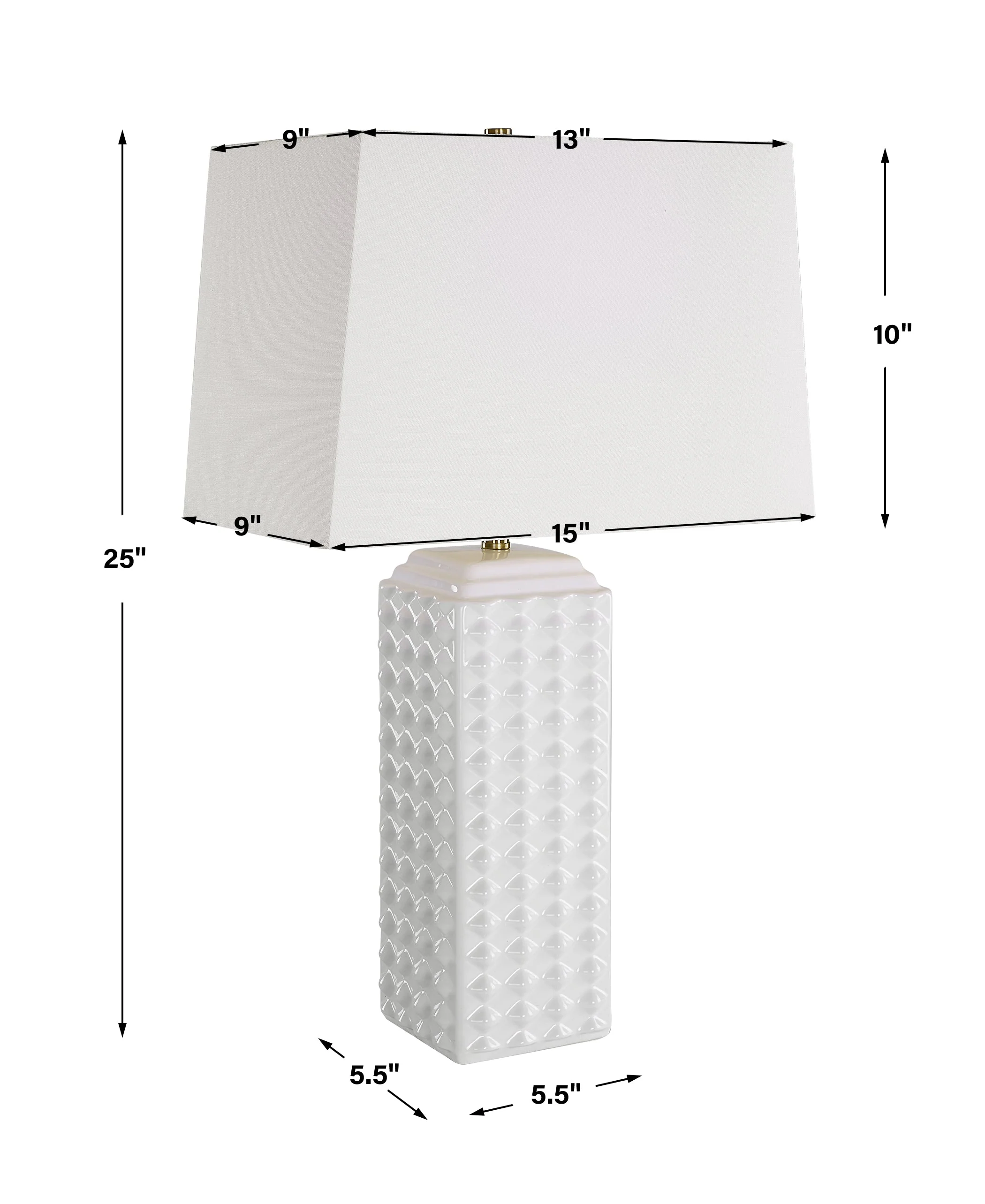 White Knob Table Lamp - Image 3
