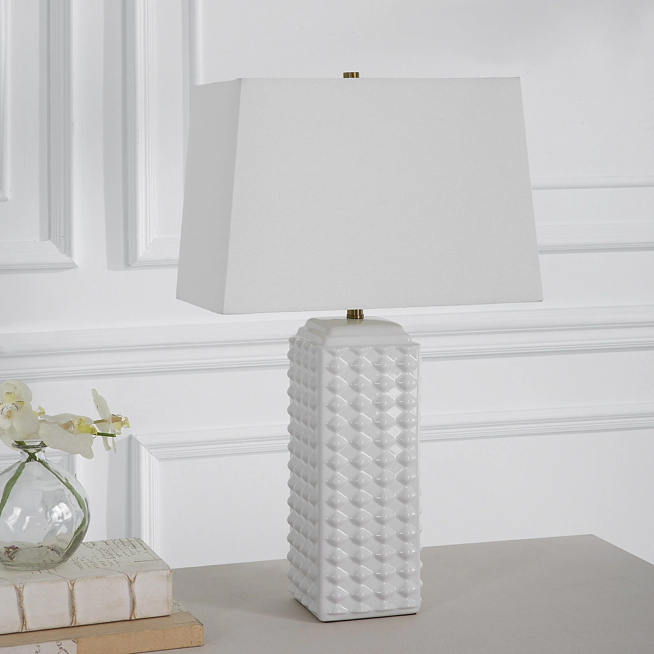 White Knob Table Lamp - Image 4
