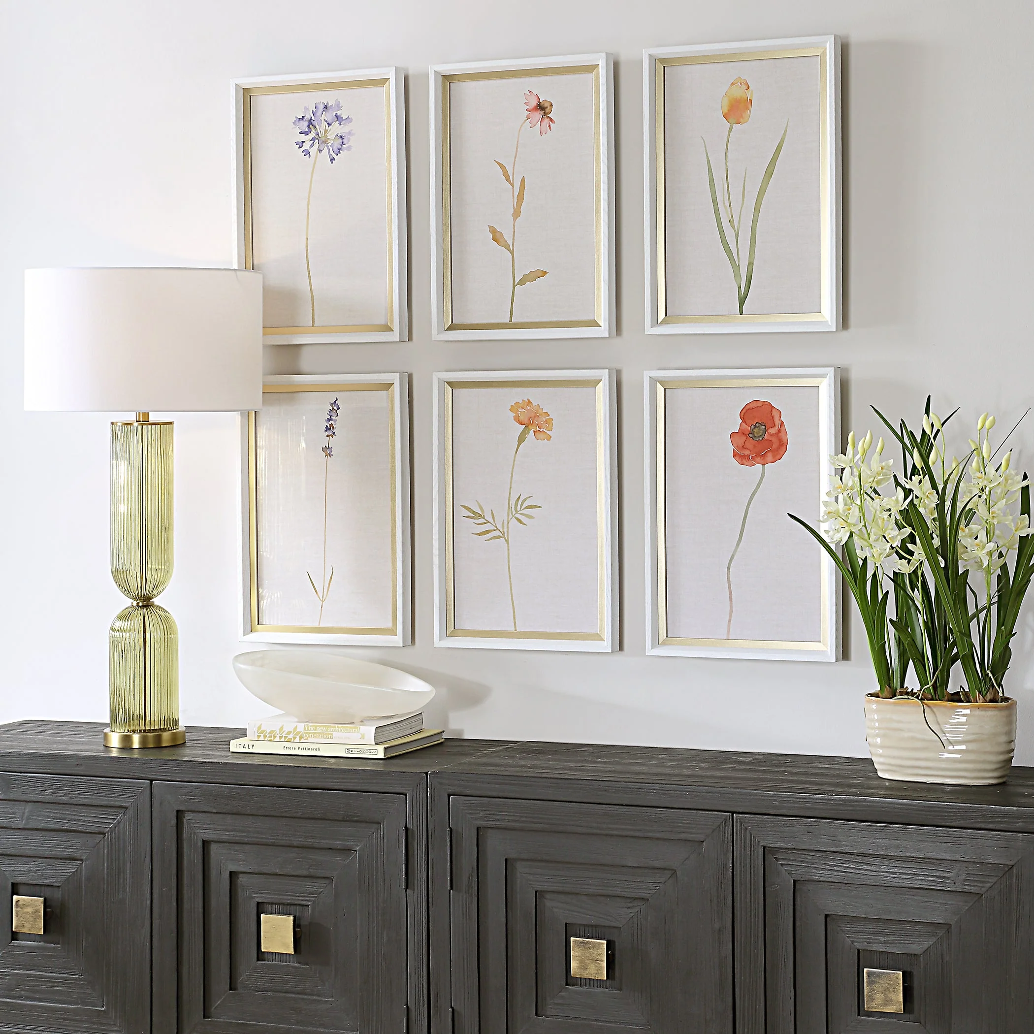 Uttermost Wild Flourish Framed Floral Prints Set/6 - Image 2