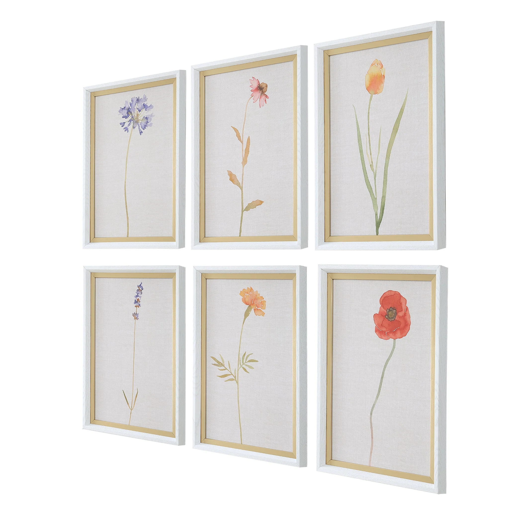 Uttermost Wild Flourish Framed Floral Prints Set/6 - Image 4