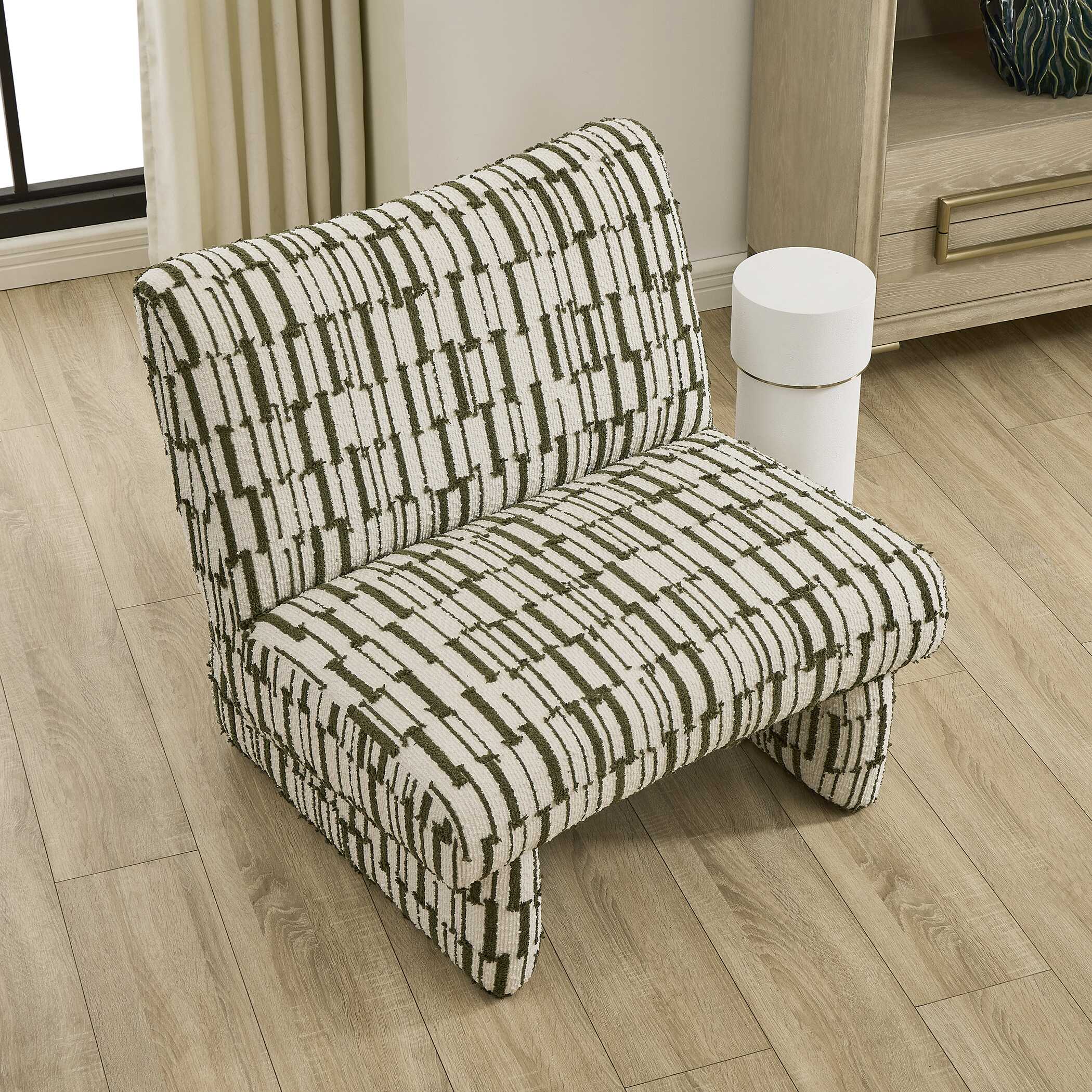 Uttermost Willa Green White Accent Chair - Image 5