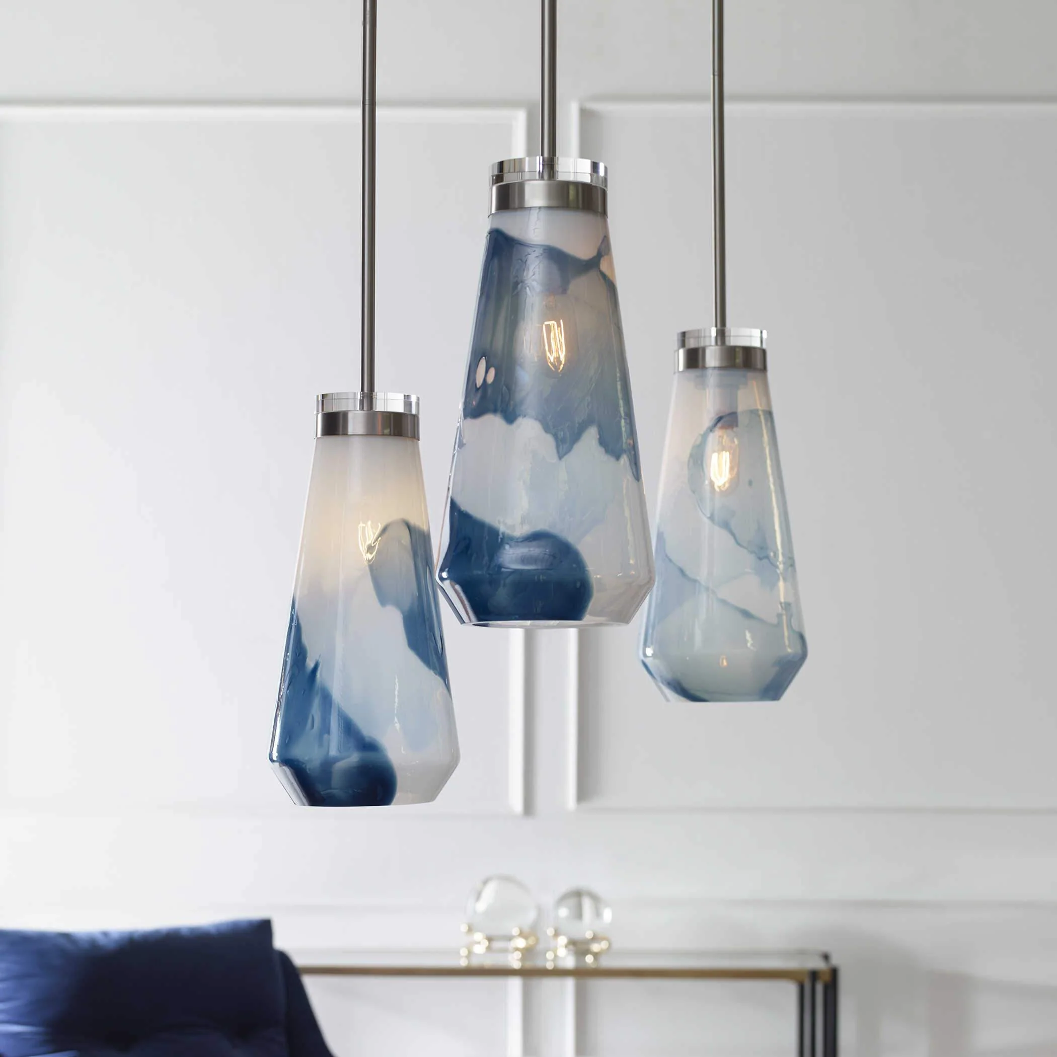 Uttermost Windswept Blue & White, 1 Lt  Mini Pendant - Image 3