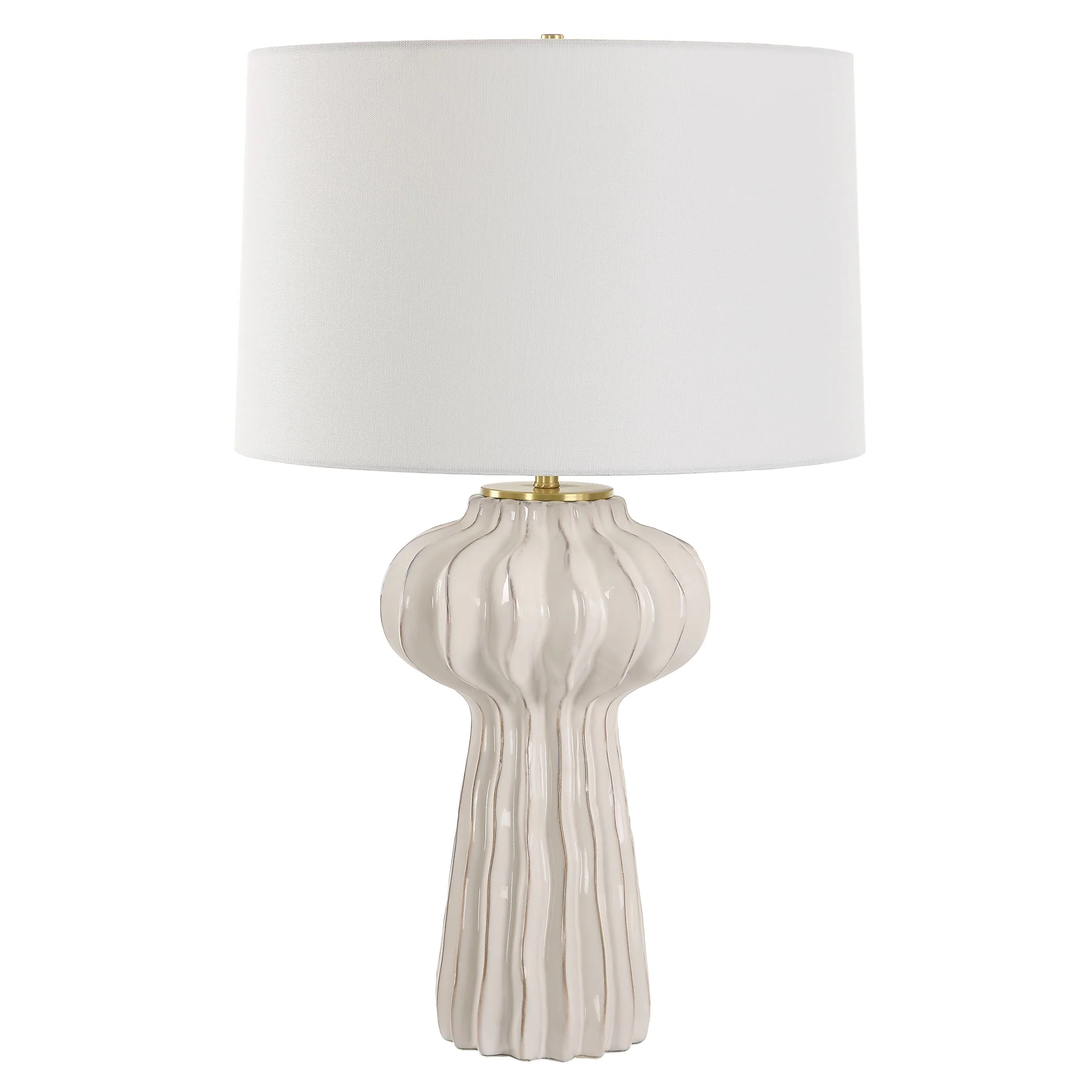 Uttermost Wrenley Ridged White Table Lamp - Image 5