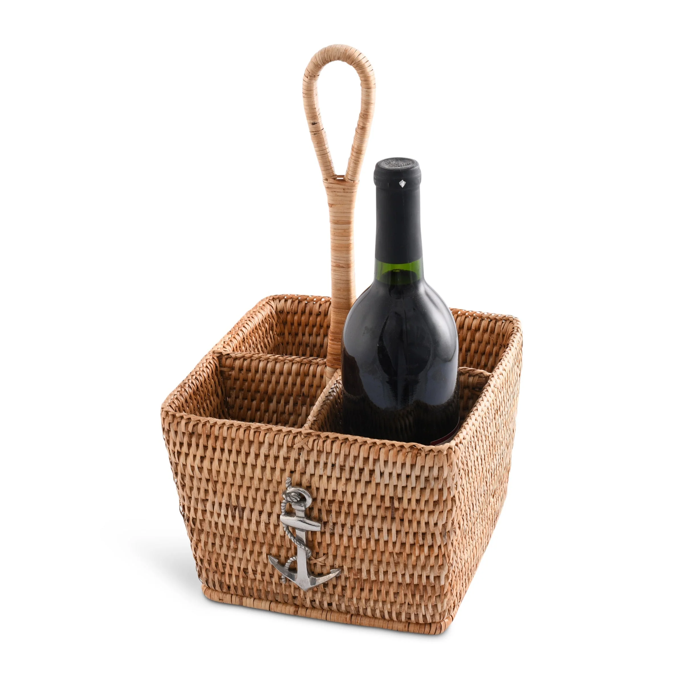 Vagabond House Anchor Hand Woven Wicker Rattan Flatware Caddy - Image 6