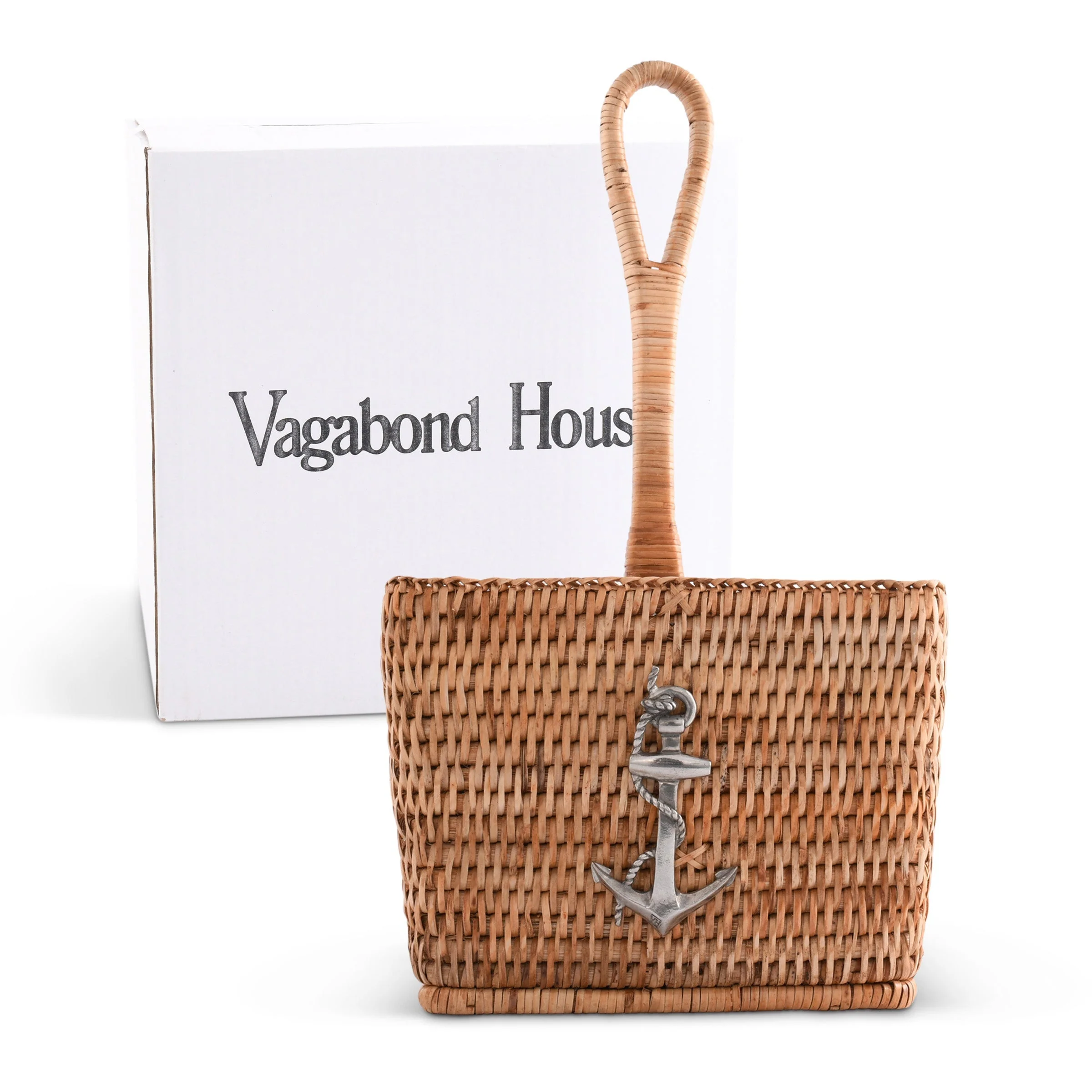 Vagabond House Anchor Hand Woven Wicker Rattan Flatware Caddy - Image 8