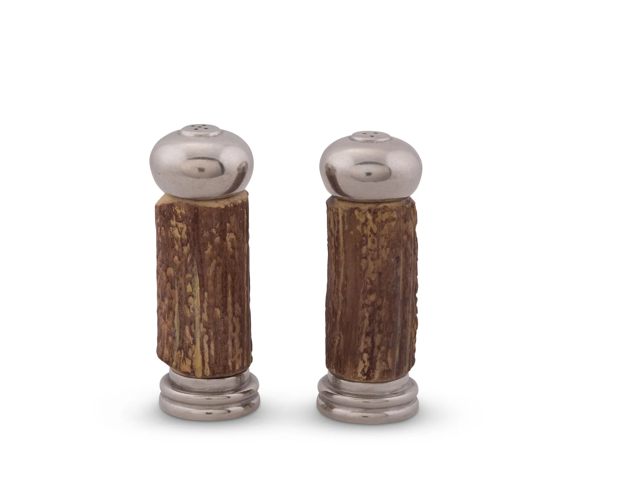 Vagabond House Antler With Pewter Salt & Pepper Set