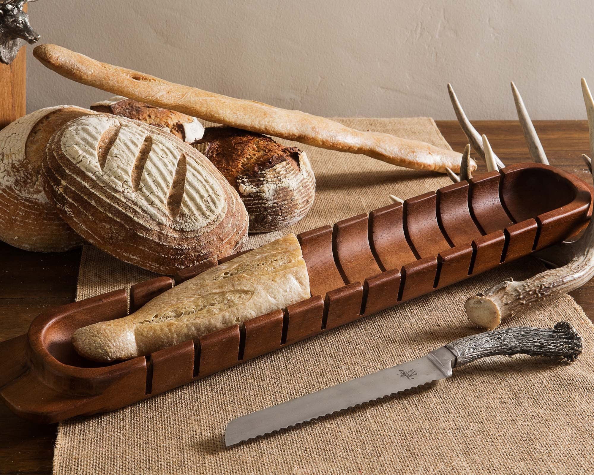 Vagabond House Baguette Board with Antler Bread Knife - Image 3