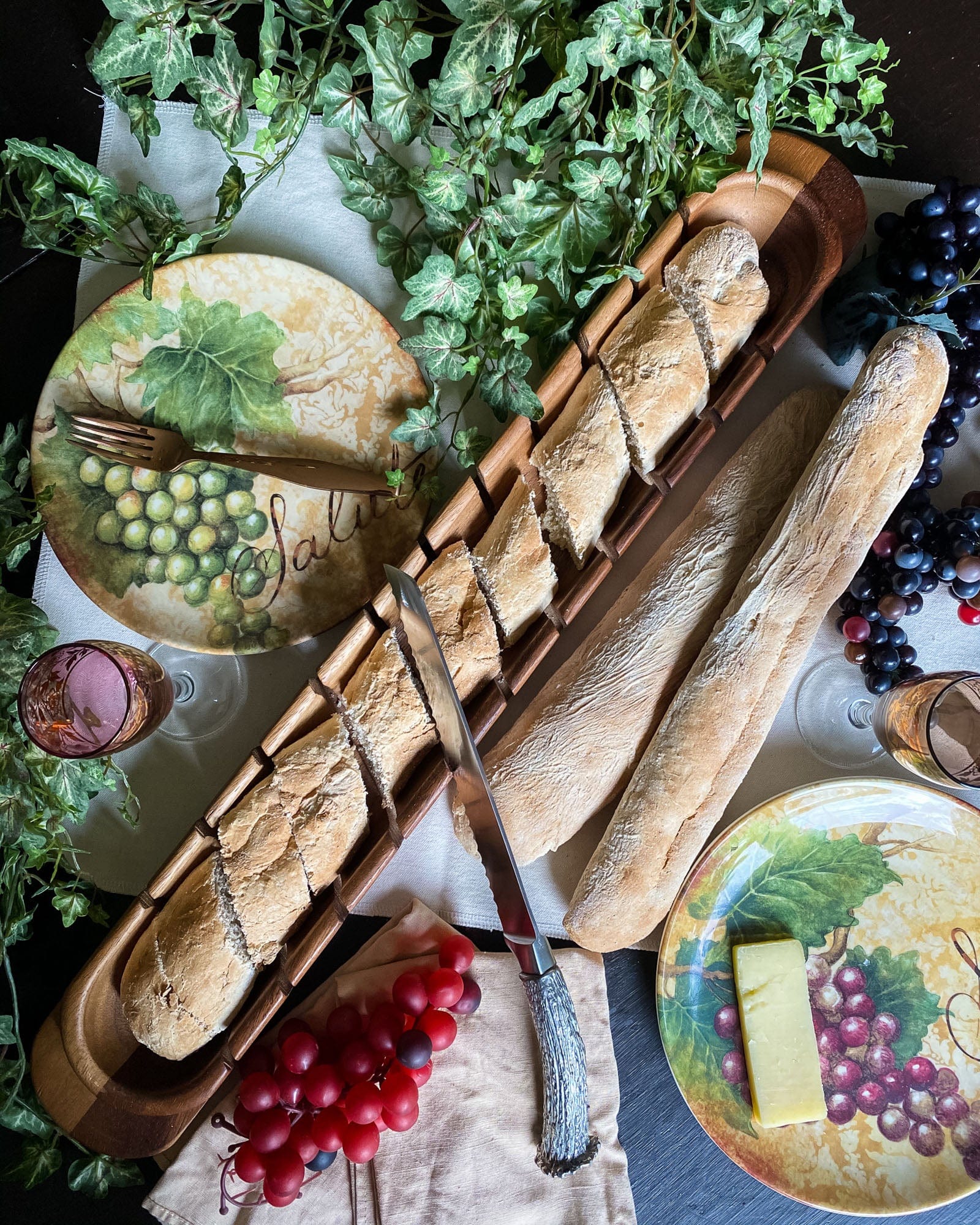 Vagabond House Baguette Board with Antler Bread Knife - Image 5