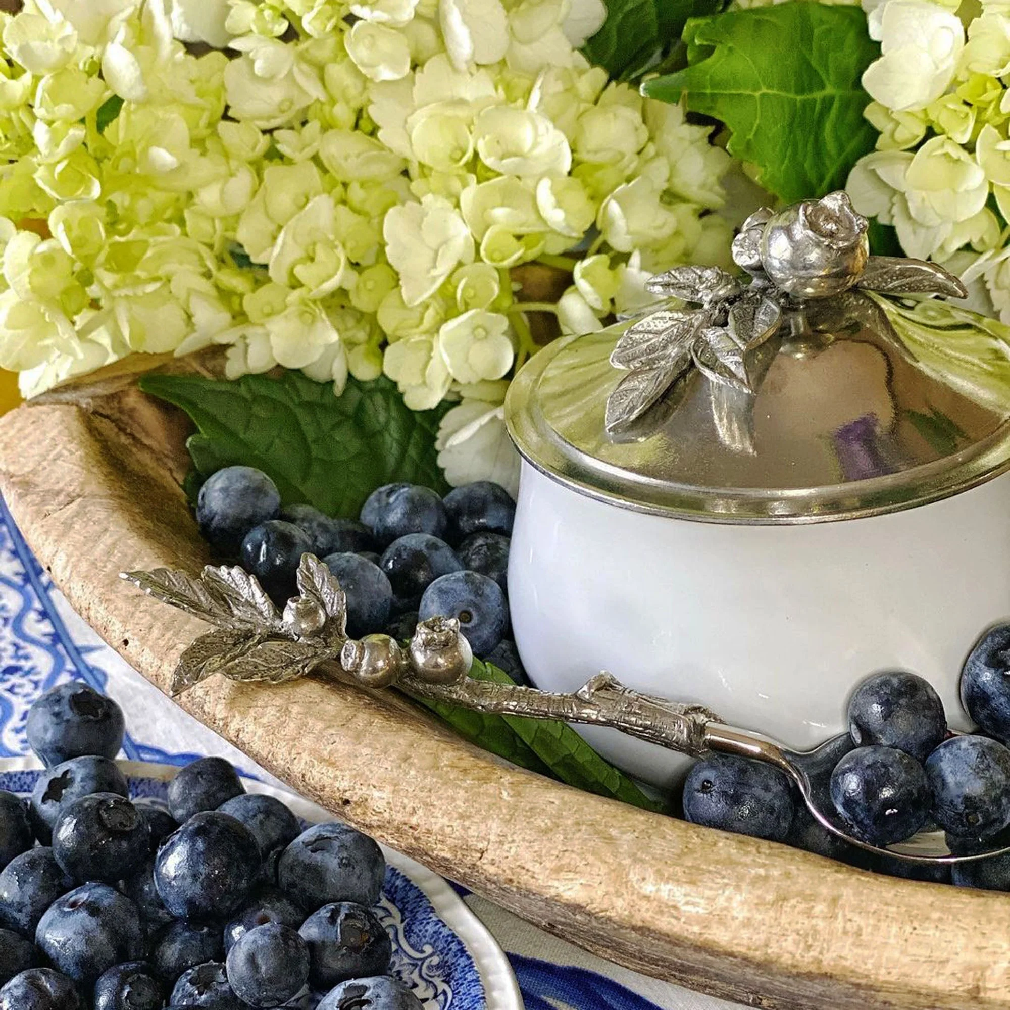 Vagabond House Blueberry Sugar Bowl and Spoon - Image 13