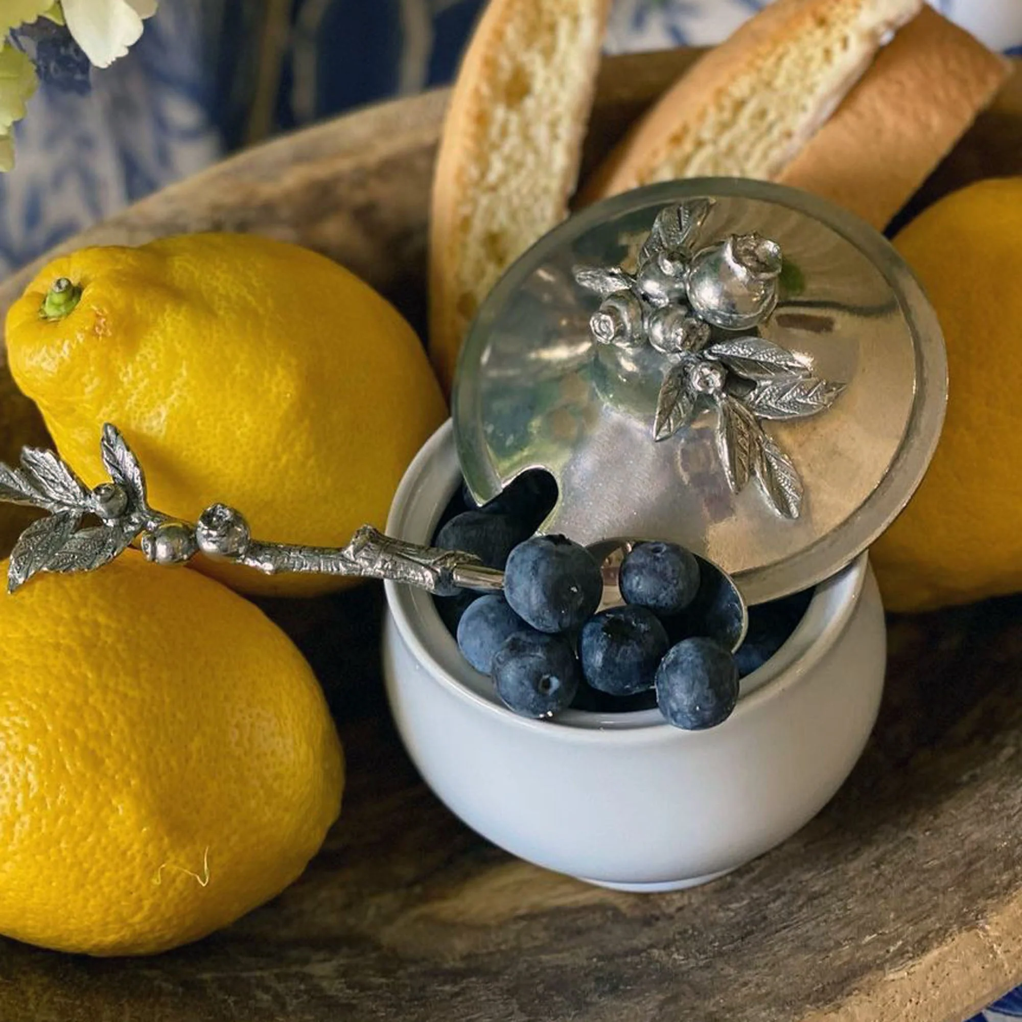 Vagabond House Blueberry Sugar Bowl and Spoon - Image 5