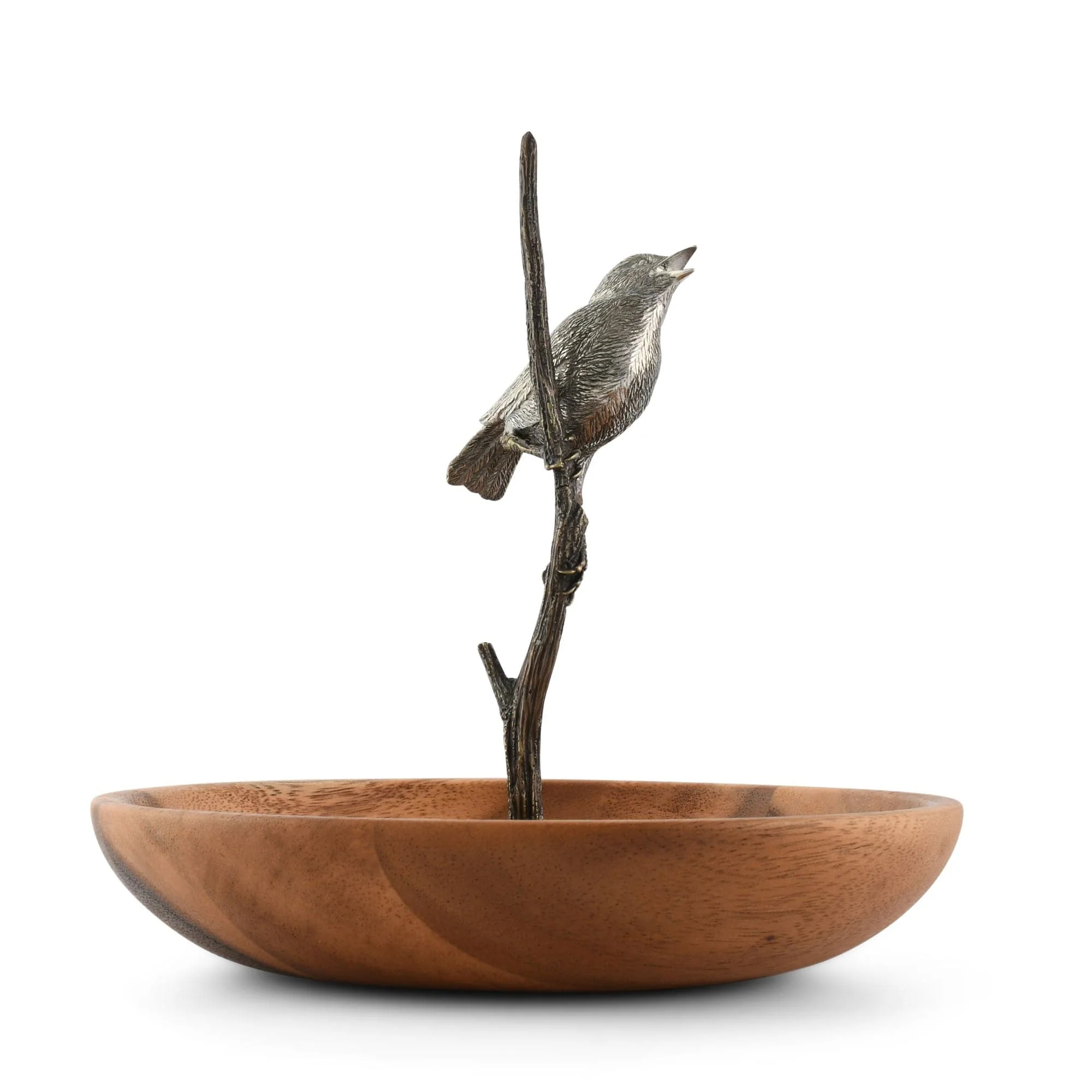 Vagabond House Bronze Song Bird Wood Tidbit Server Bowl - Image 2