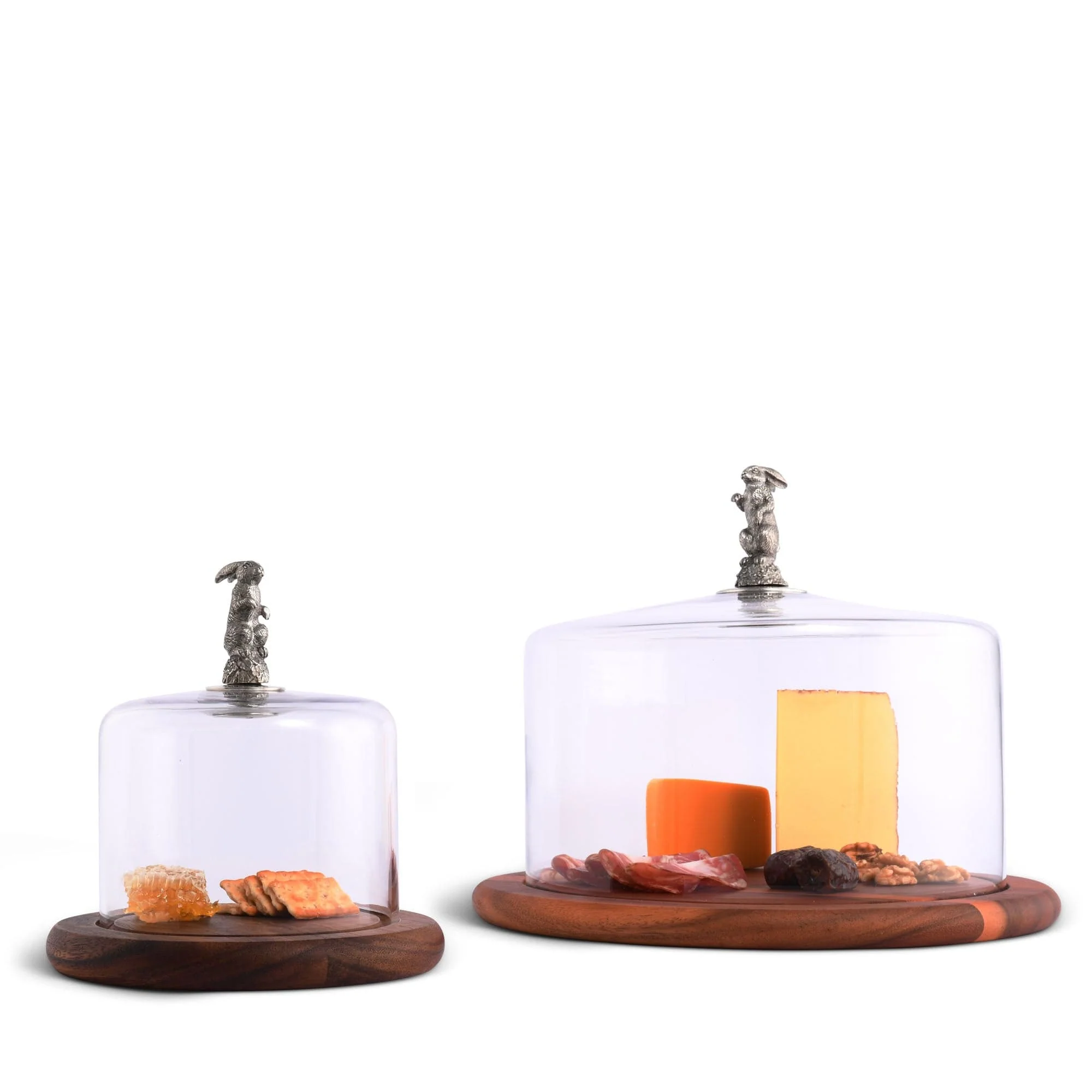 Vagabond House Bunny Glass Covered Cheese Wood Board Wood 6.5" D