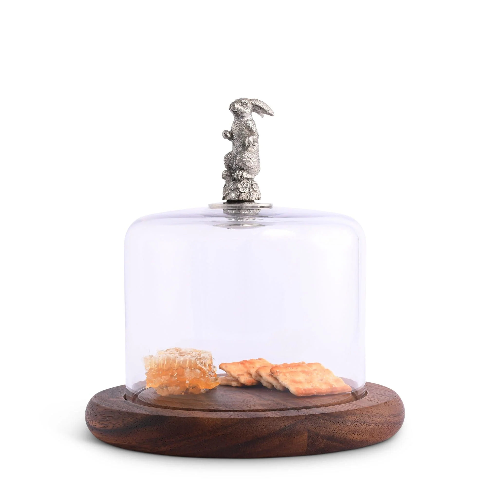 Vagabond House Bunny Glass Covered Cheese Wood Board Wood 6.5" D - Image 2