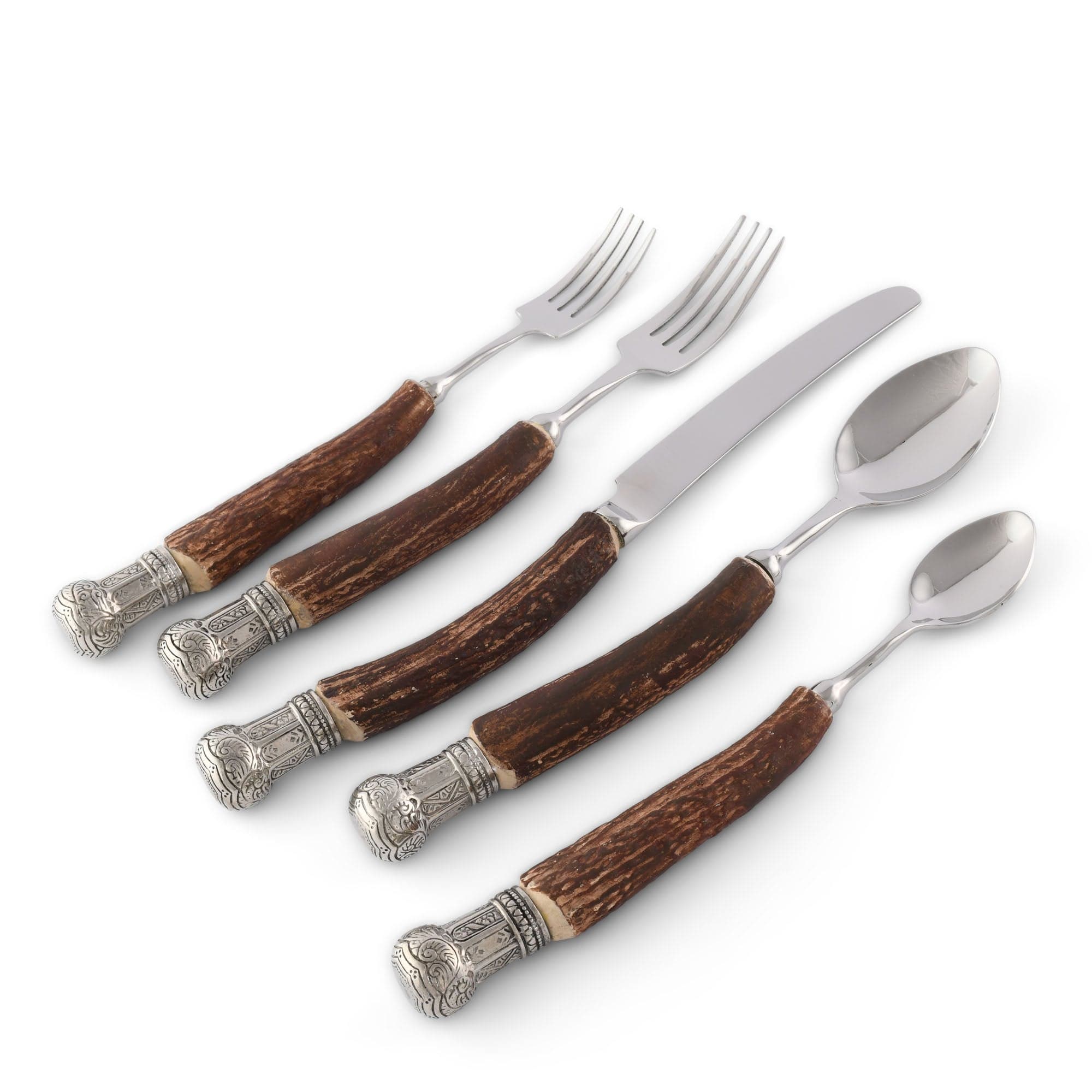 Vagabond House Composite Antler King Crown Flatware Set