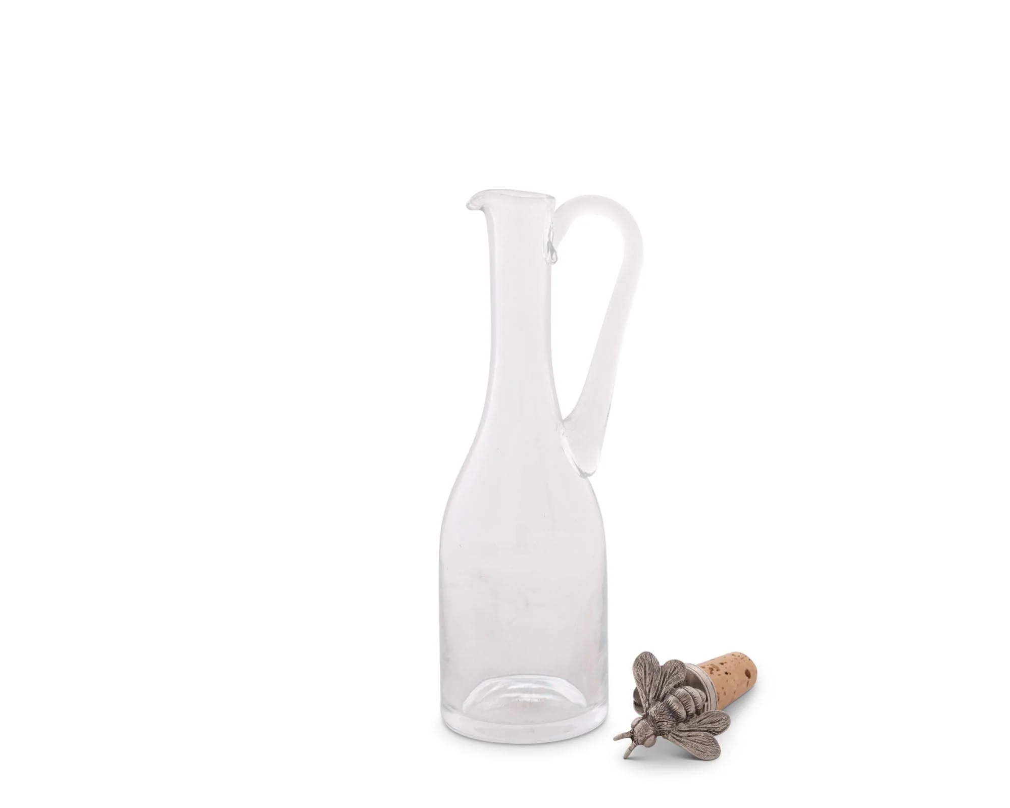 Vagabond House Cruet Bottle with Pewter Bee Cork Stopper - Image 2