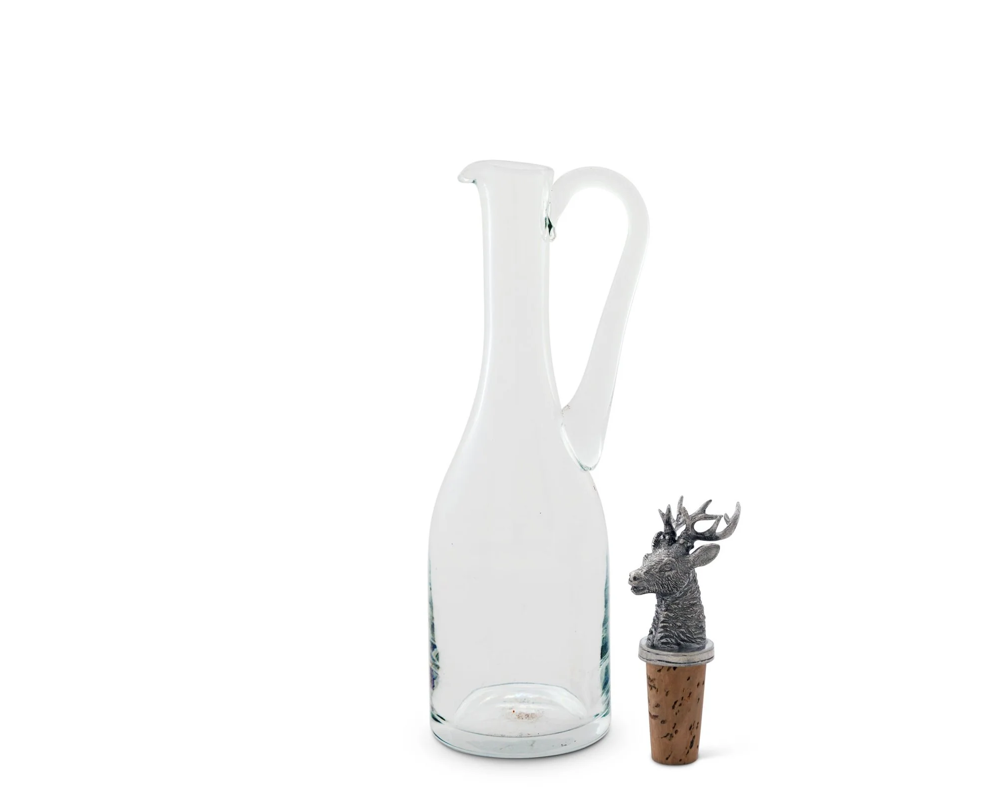 Vagabond House Cruet Bottle With Pewter Elk Head Cork Stopper - Image 2