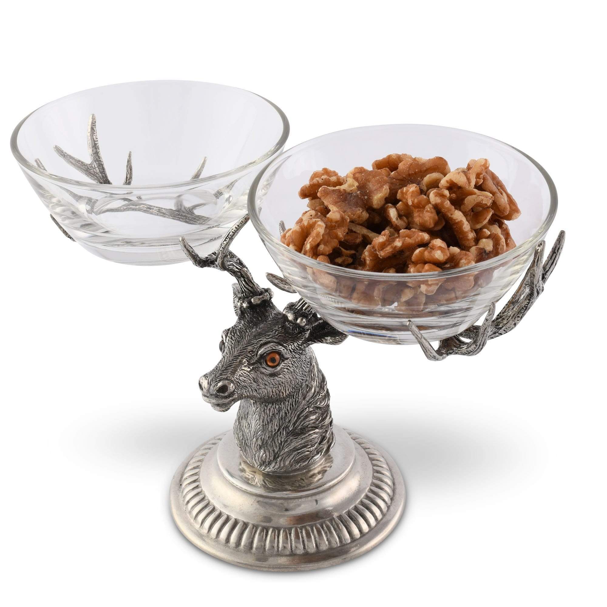 Vagabond House Dbl Condiment Bowl - Stag Head