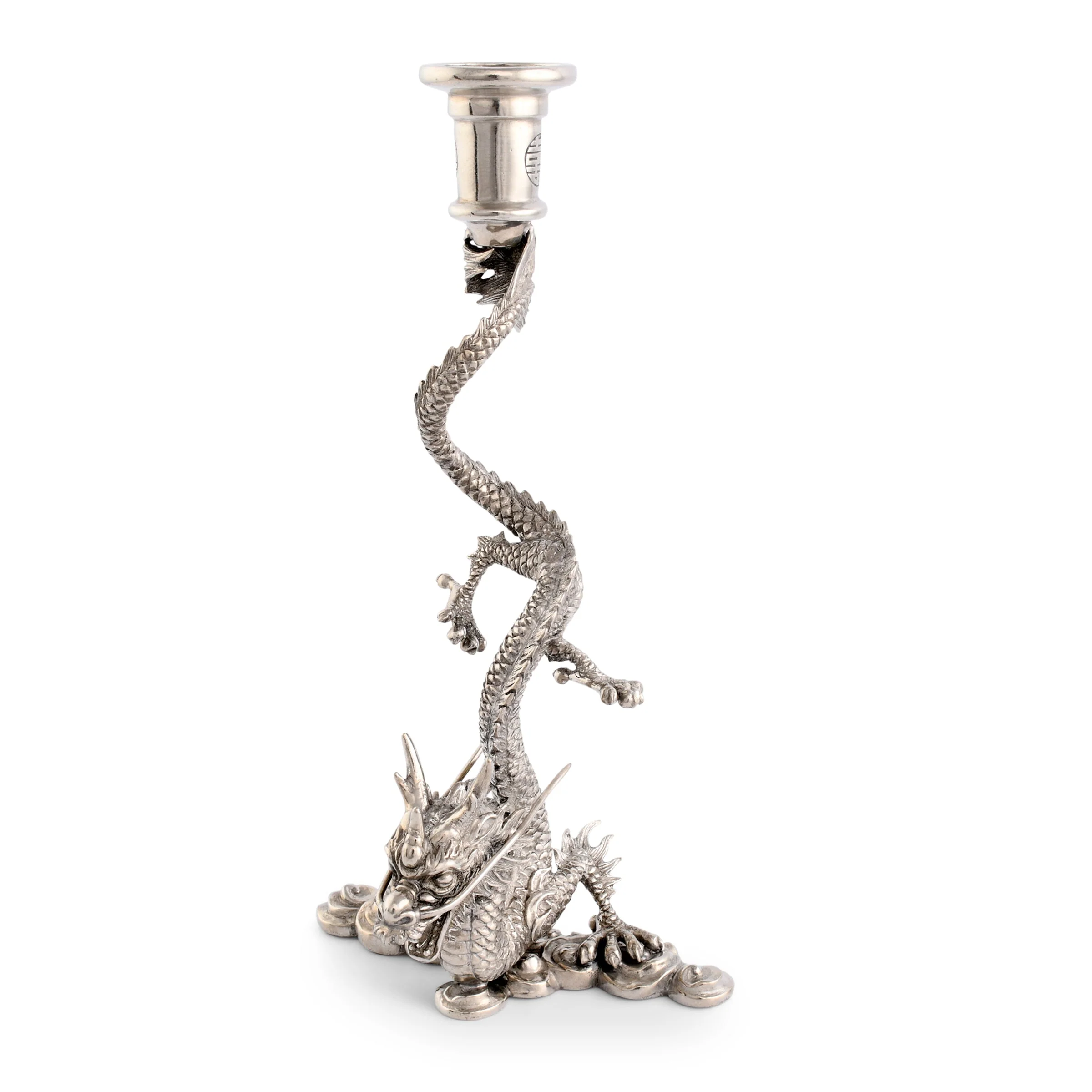 Vagabond House Dragon Pewter Candlestick