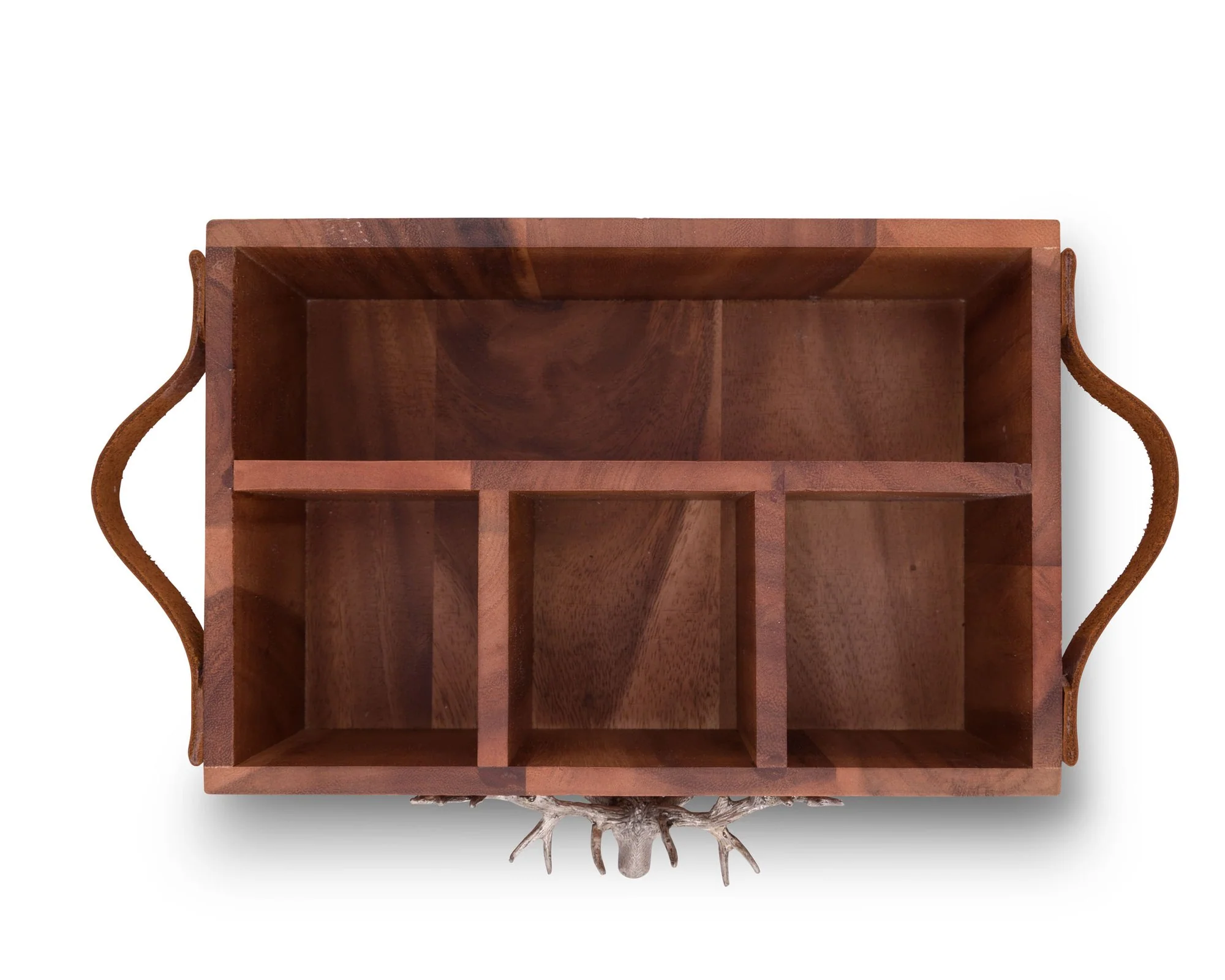 Vagabond House Elk Head Handles Wood Flatware Caddy - Image 3