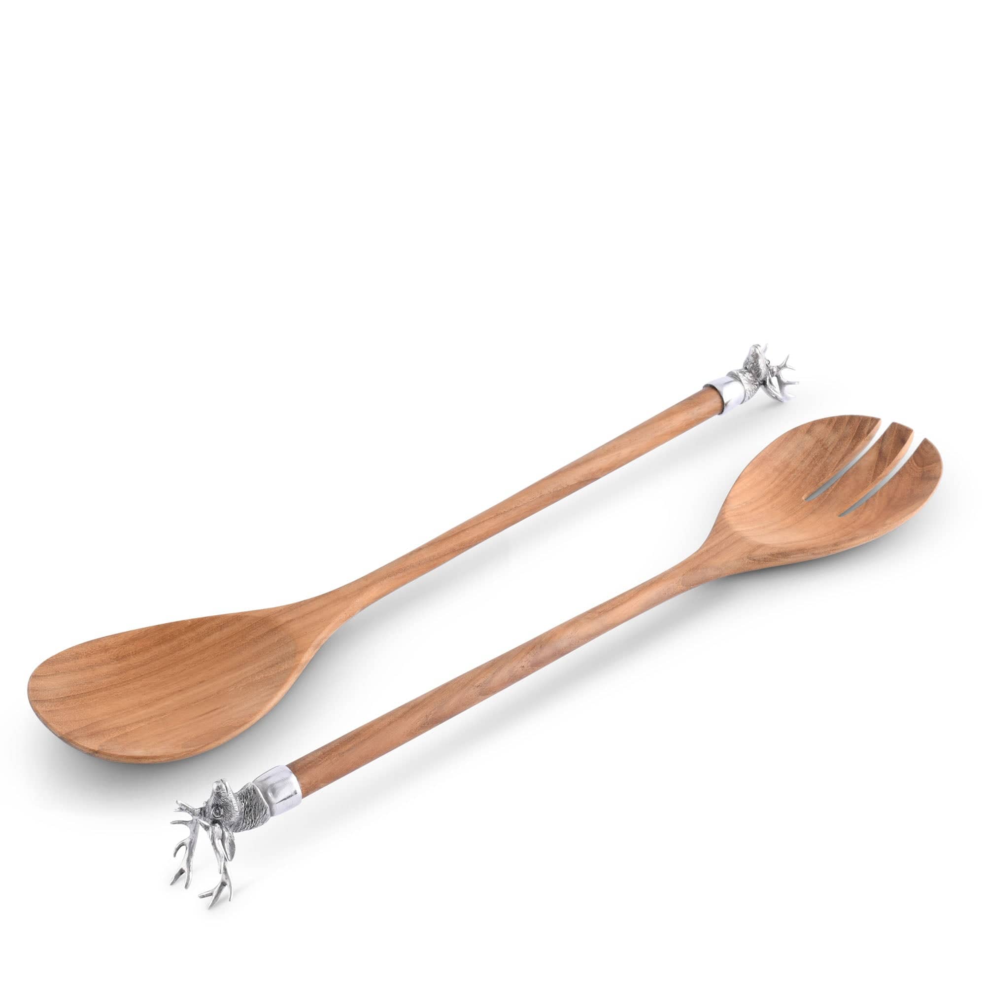 Vagabond House Elk Head Wood Salad Servers