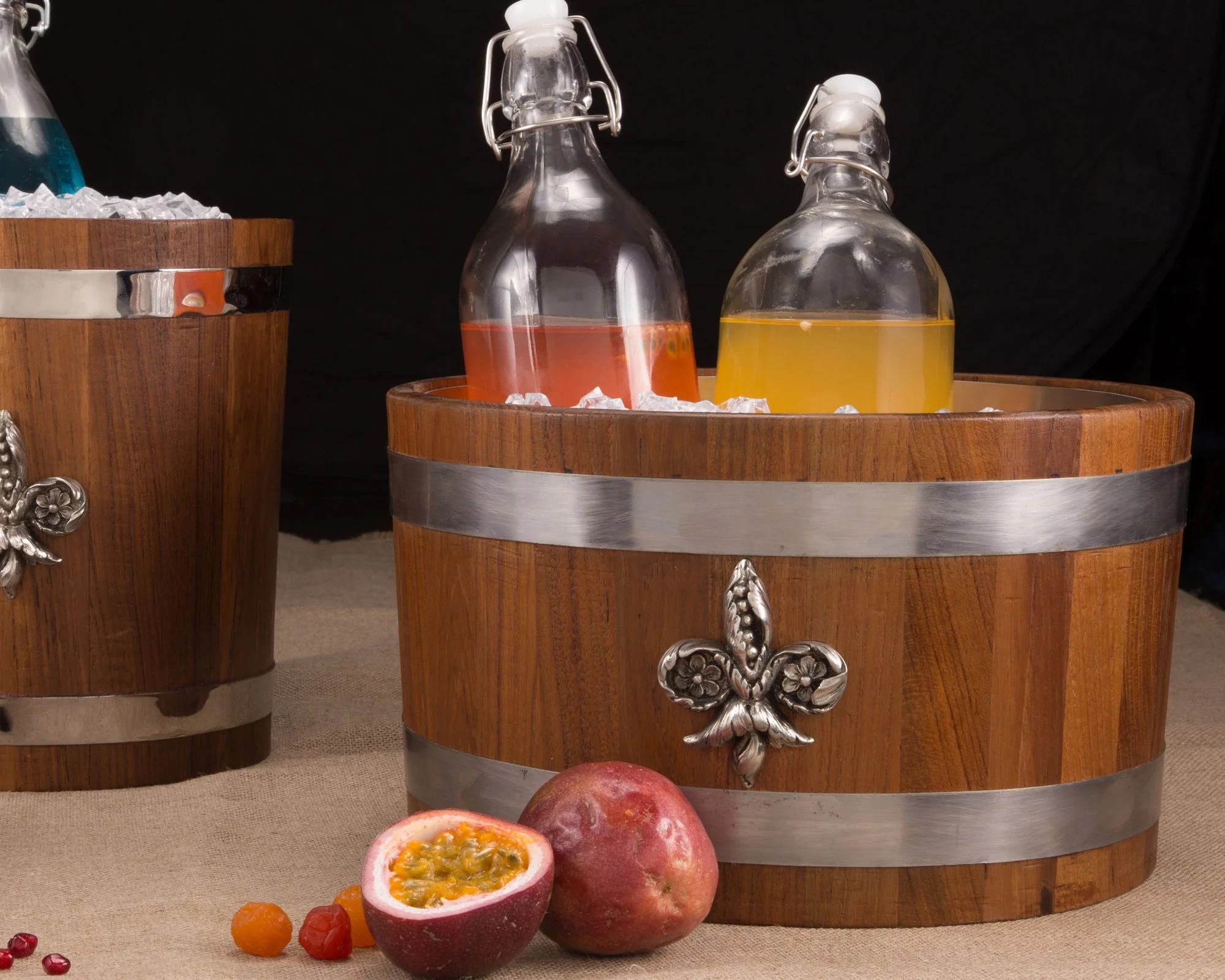 Vagabond House Fleur De Lis Teak Beer Cooler - Image 3