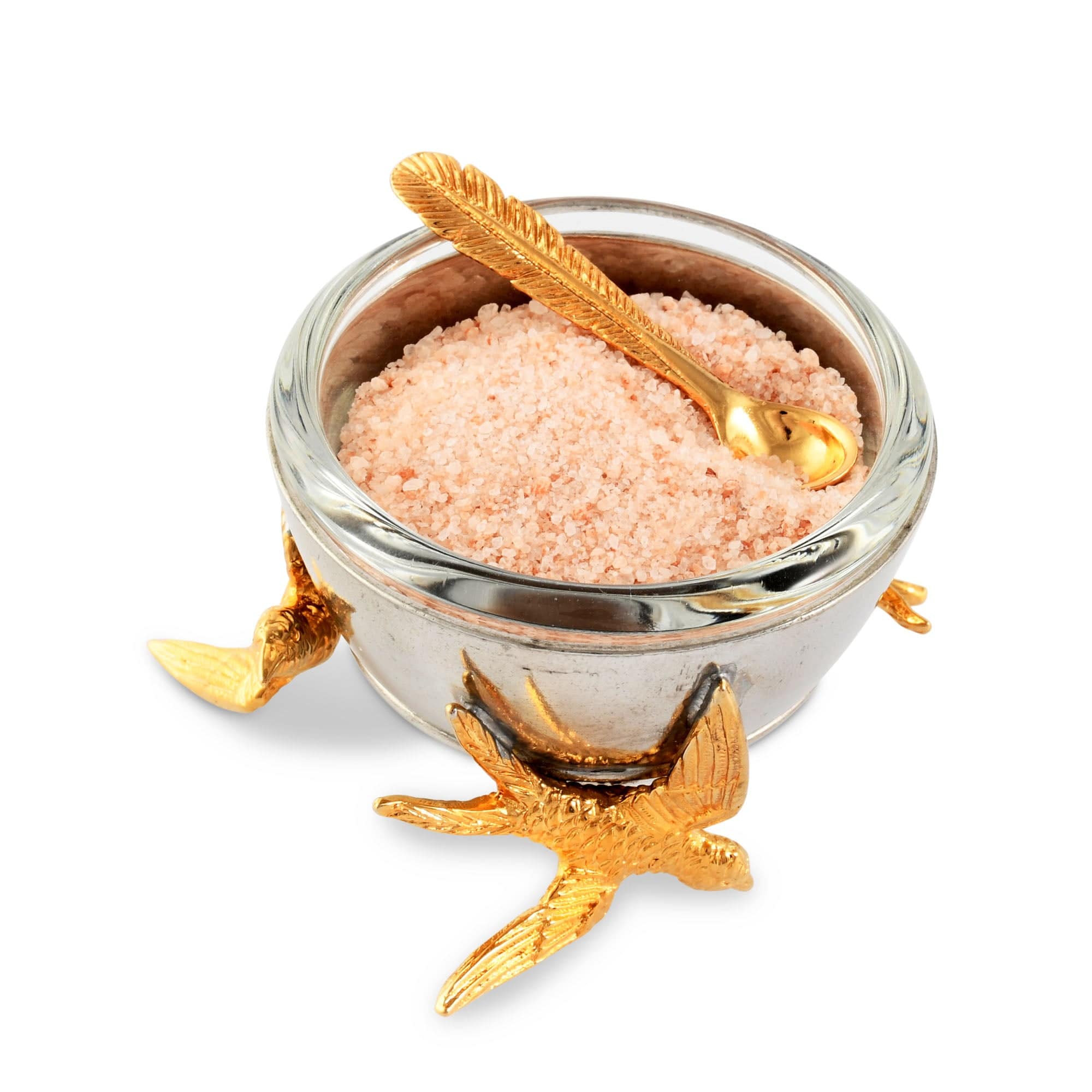 Vagabond House Flying Bird Gold Salt Cellar with Spoon