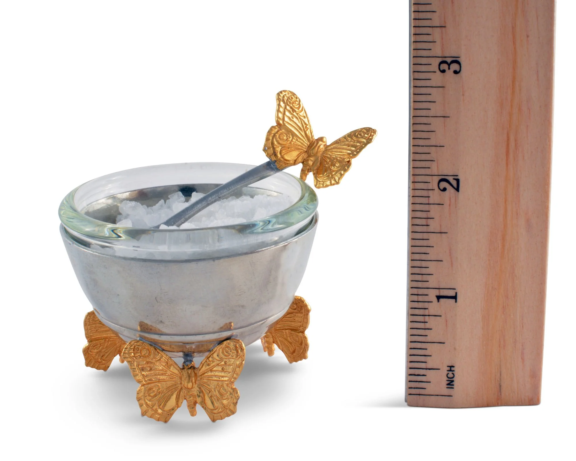 Vagabond House Gold Butterfly Salt Cellar With Spoon - Image 4
