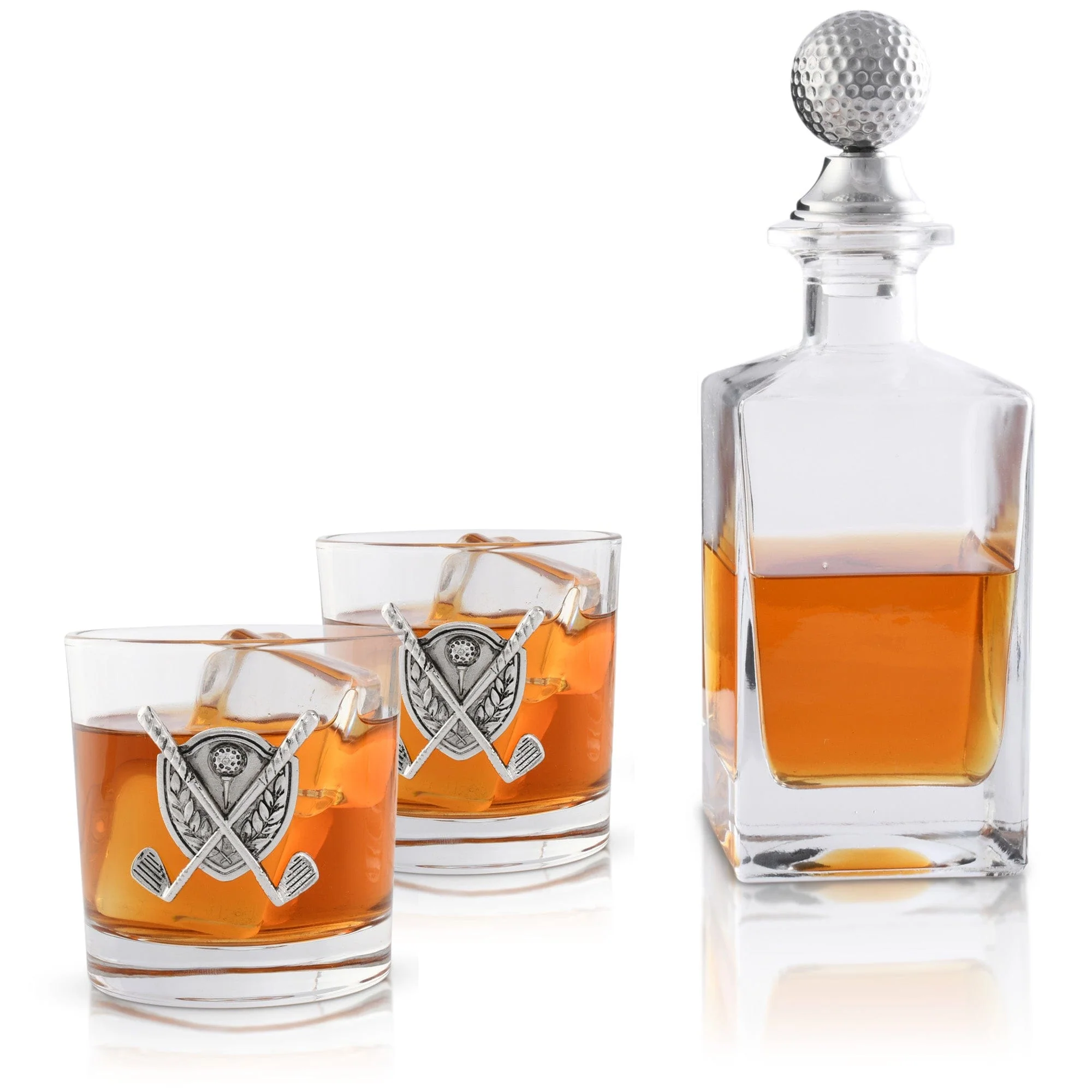 Vagabond House Golf Decanter Set with Pair Glasses