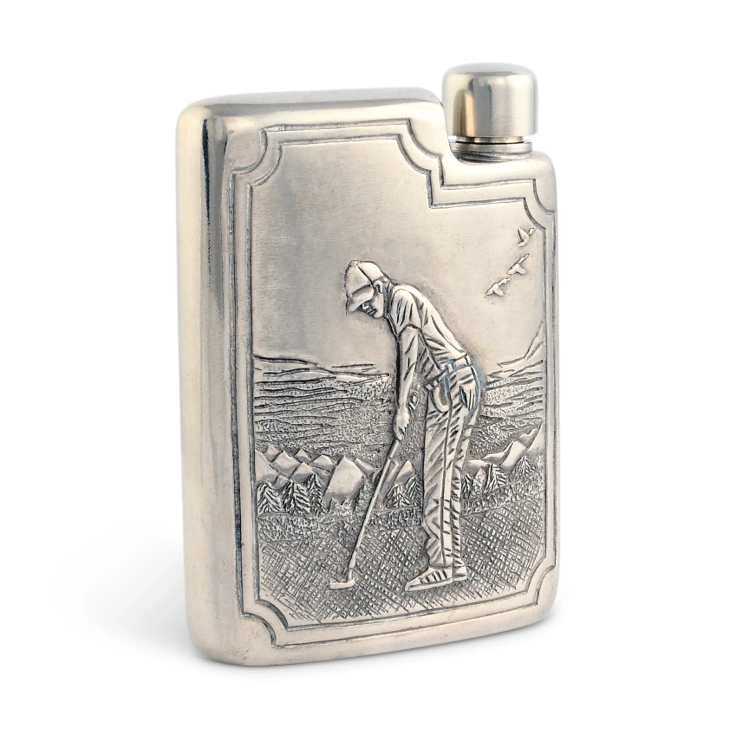 Vagabond House Golfer Pewter Flask