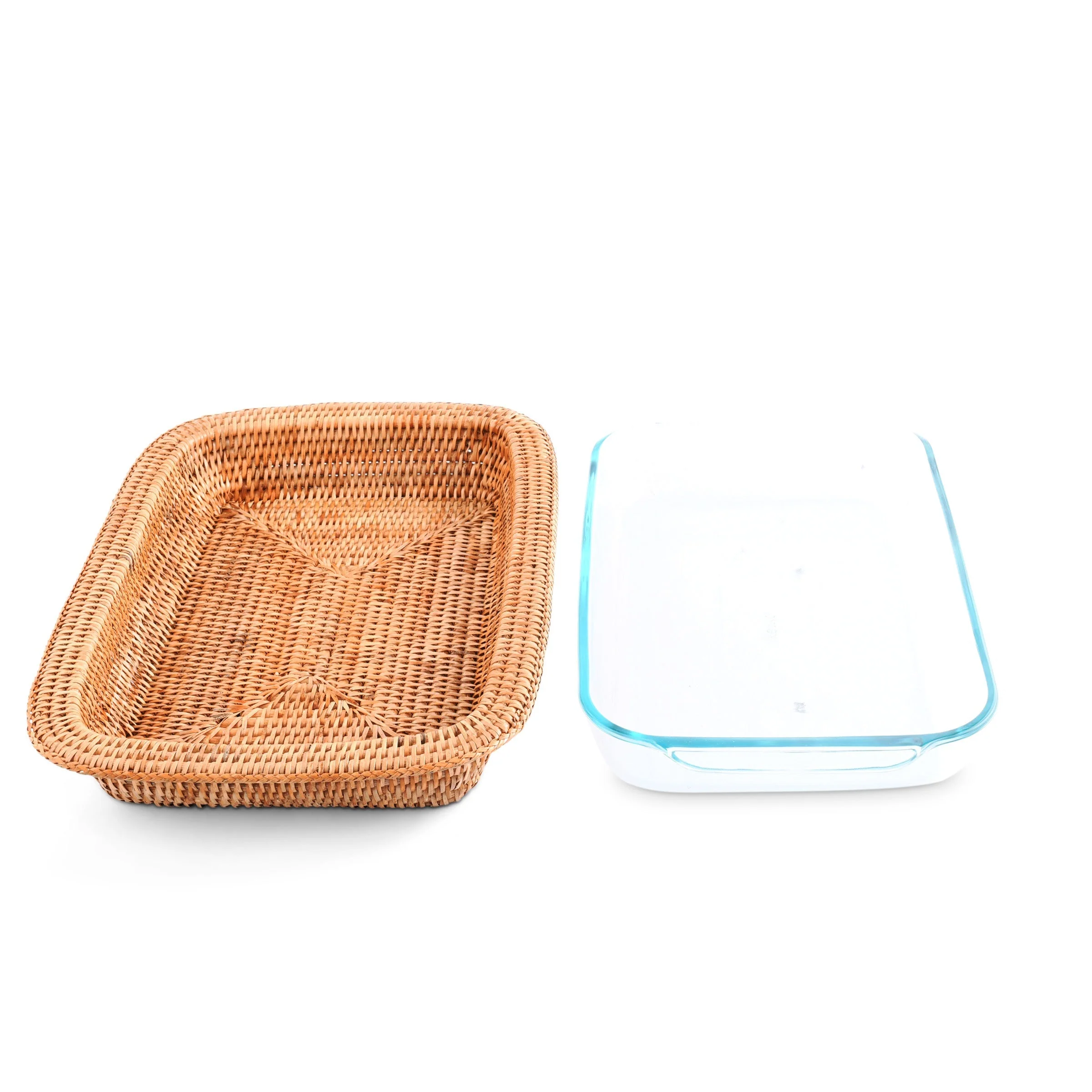 Vagabond House Hand Woven Rattan 3qt Rectangular Casserole Holder - Image 10