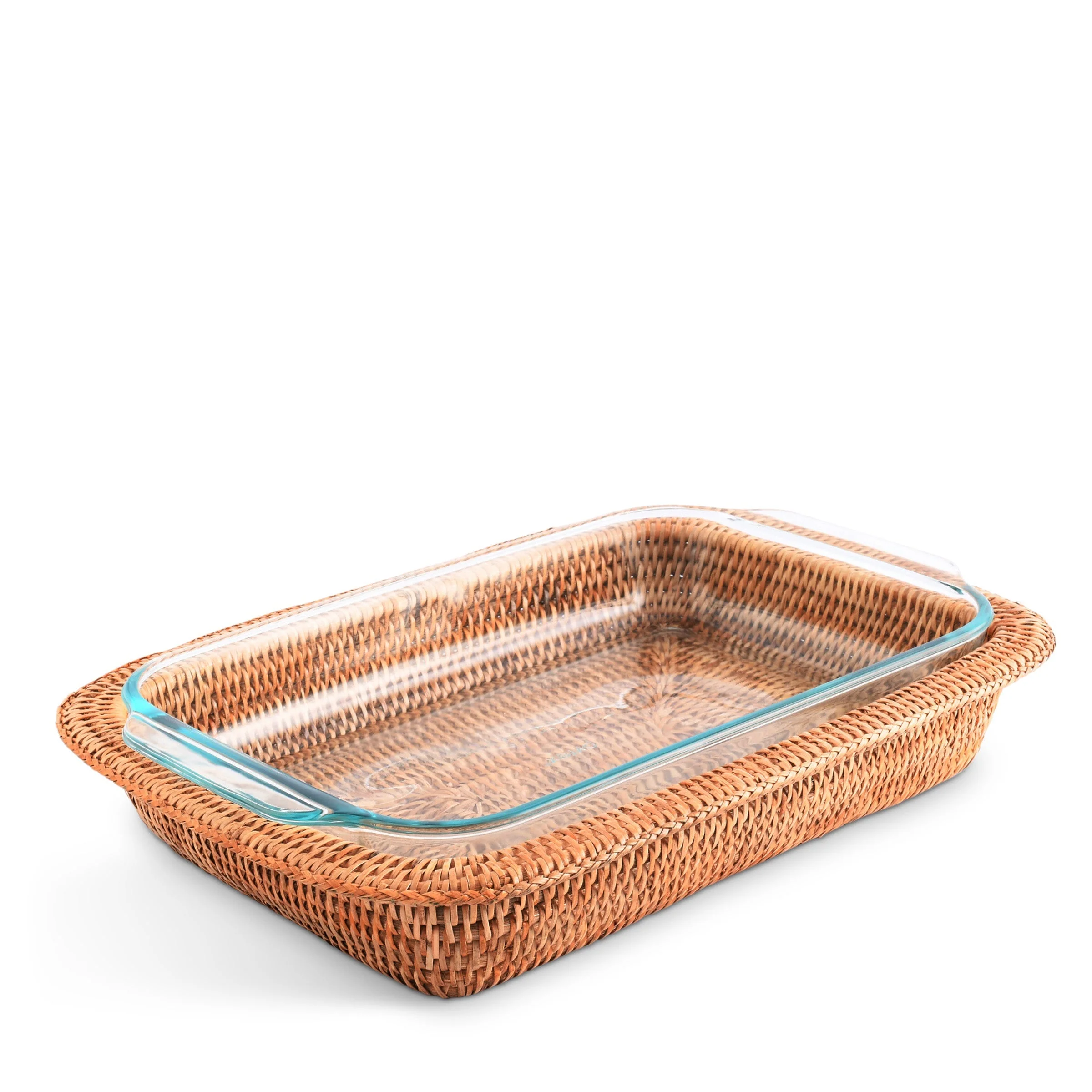 Vagabond House Hand Woven Rattan 3qt Rectangular Casserole Holder - Image 6