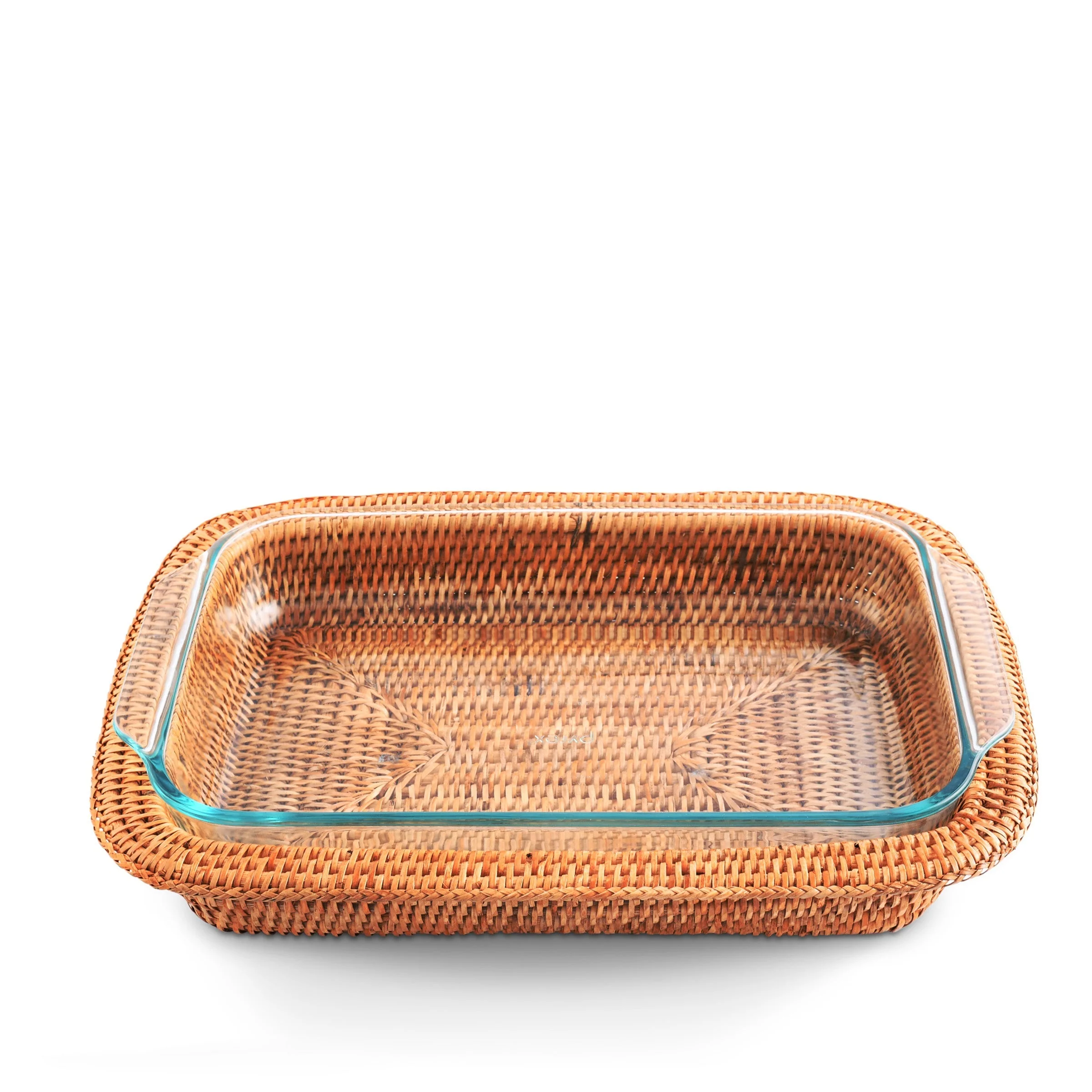 Vagabond House Hand Woven Rattan 3qt Rectangular Casserole Holder - Image 9