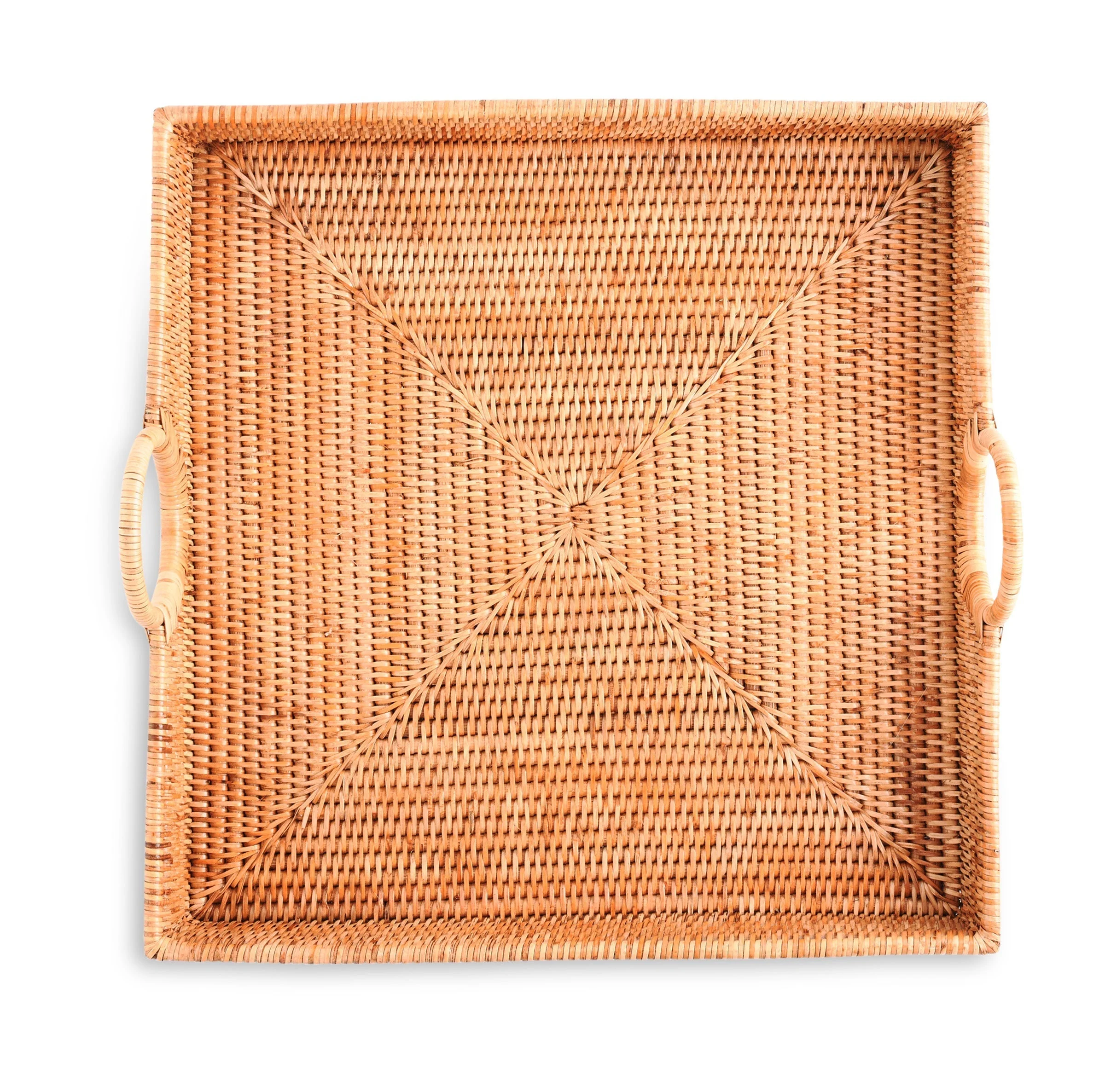 Vagabond House Hand Woven Wicker Rattan Large Square Tray - Image 3