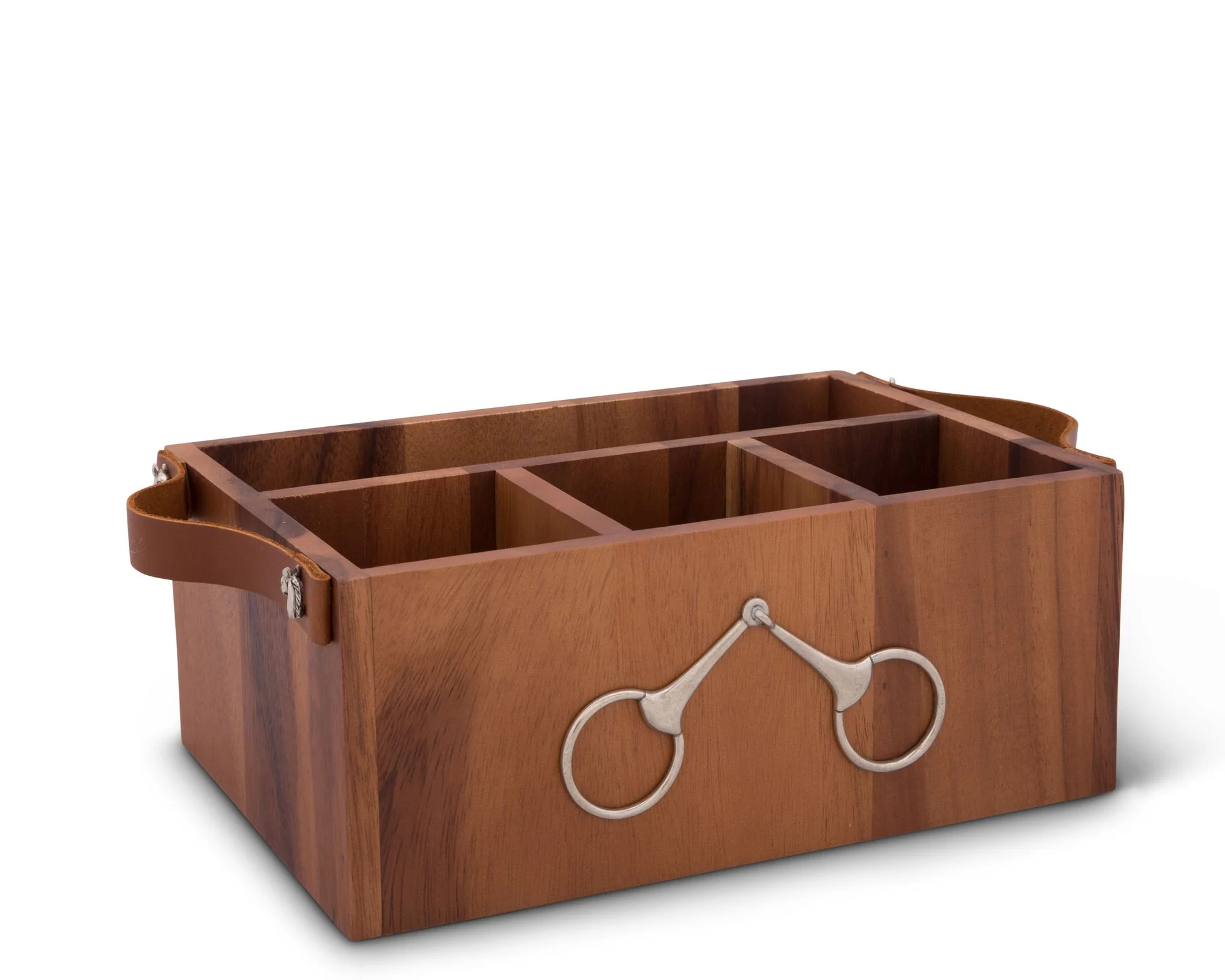Vagabond House Horse Bits Leather Handles Flatware Caddy - Image 2