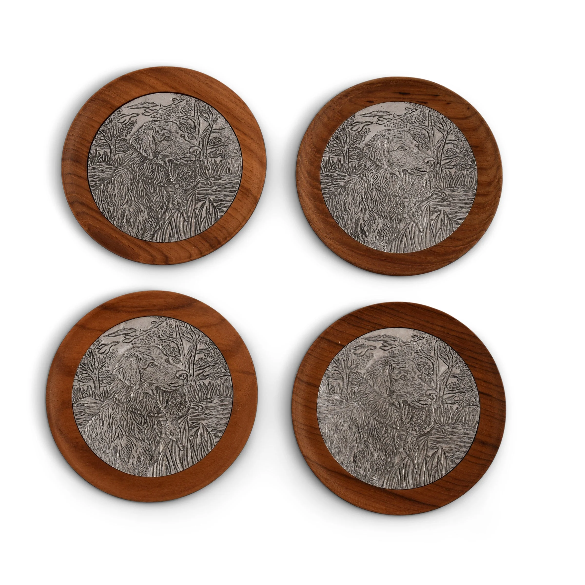 Vagabond House Hunting Dog Wood Drinking Glass Coasters - Set of 4 - Image 5