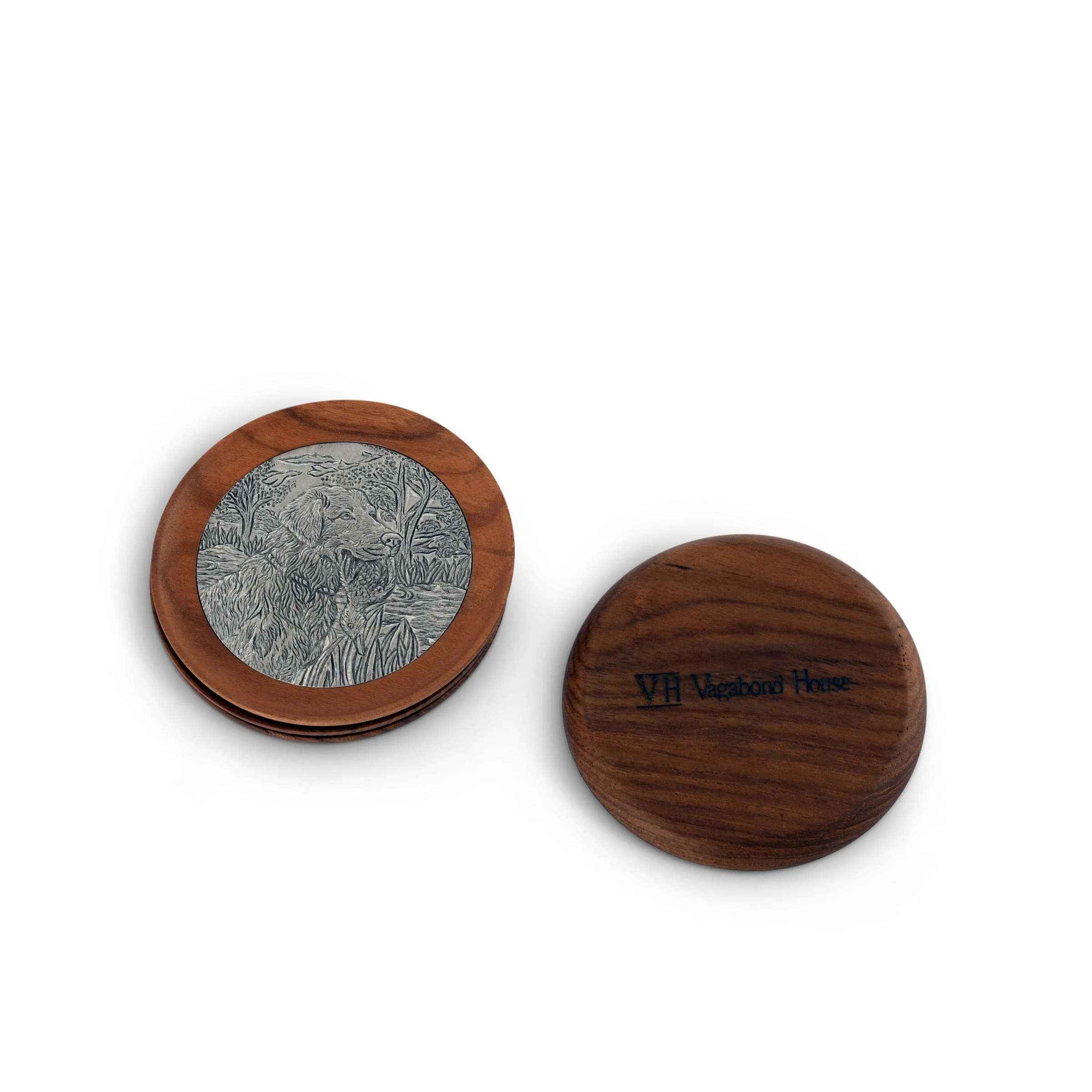 Vagabond House Hunting Dog Wood Drinking Glass Coasters - Set of 4 - Image 7