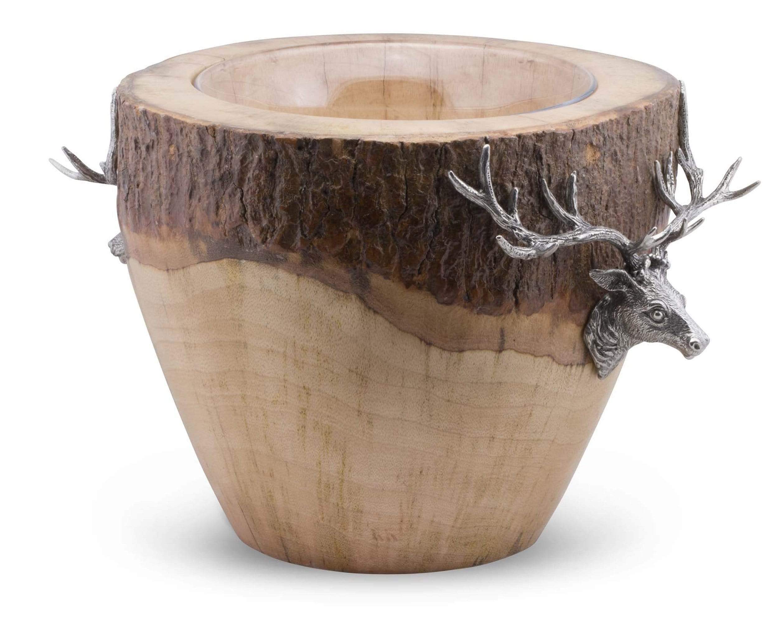 Vagabond House Natural Log Ice Bucket - Elk